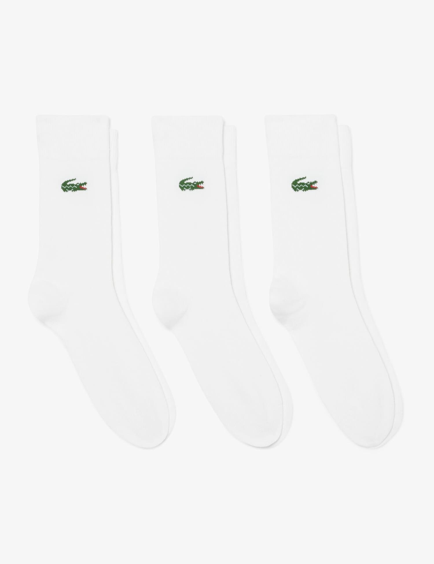 Lacoste 3 Pack Cotton Rich Sports Socks White