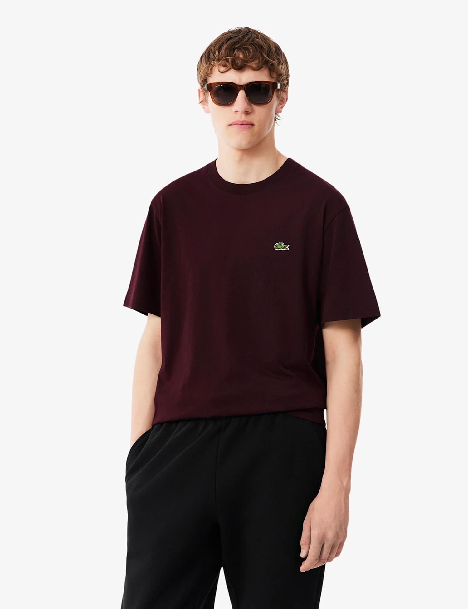 Lacoste Pure Cotton Mid Weight T-Shirt Dark Red