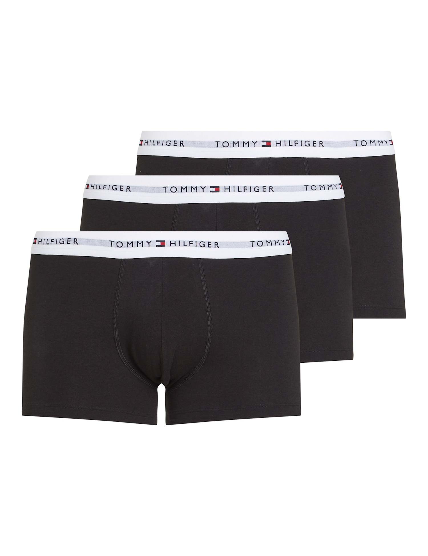Tommy Hilfiger 3 Pack Signature Cotton Stretch Trunks Black Mix