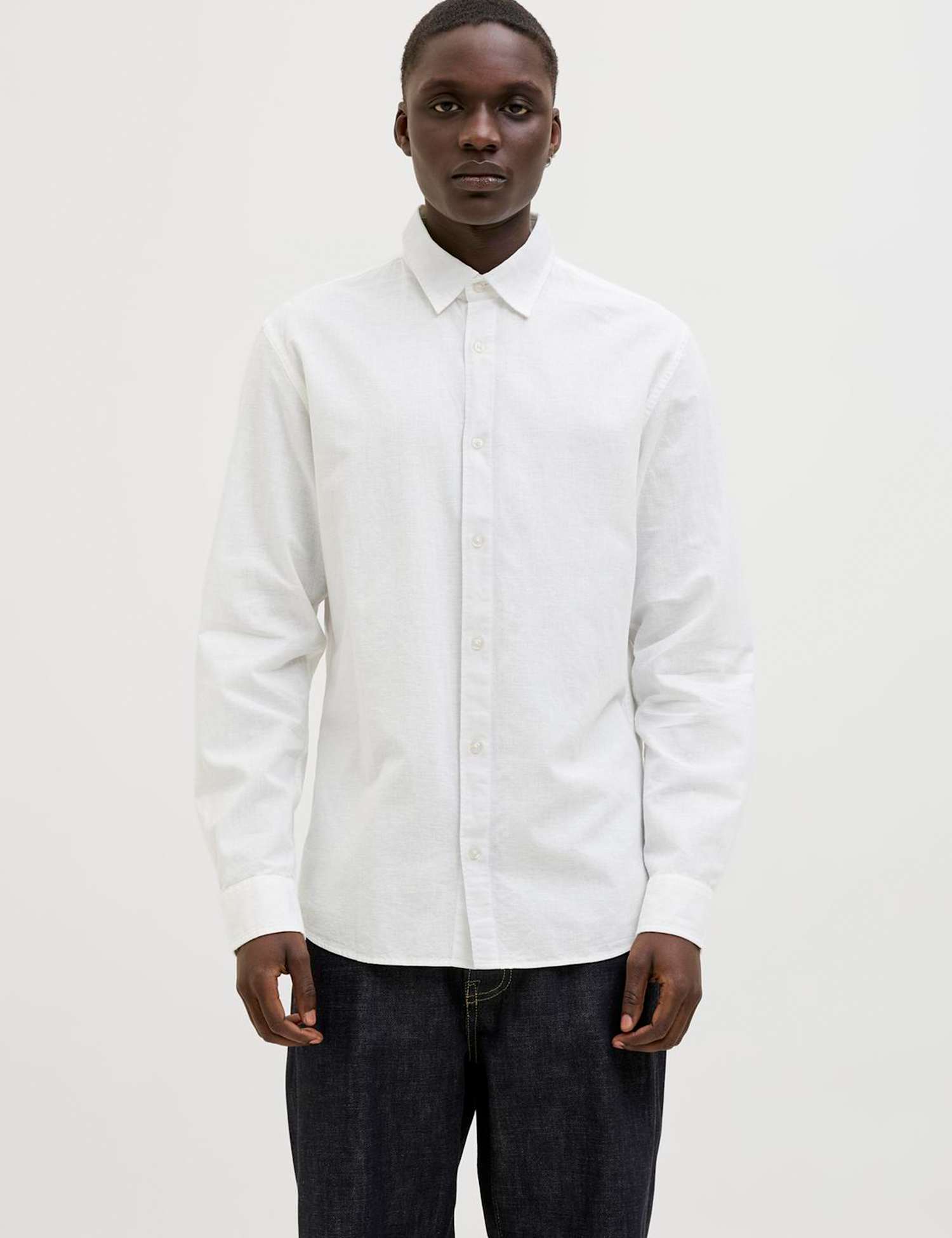 JACK & JONES 2 Pack Slim Fit Oxford Shirt with Linen Multi