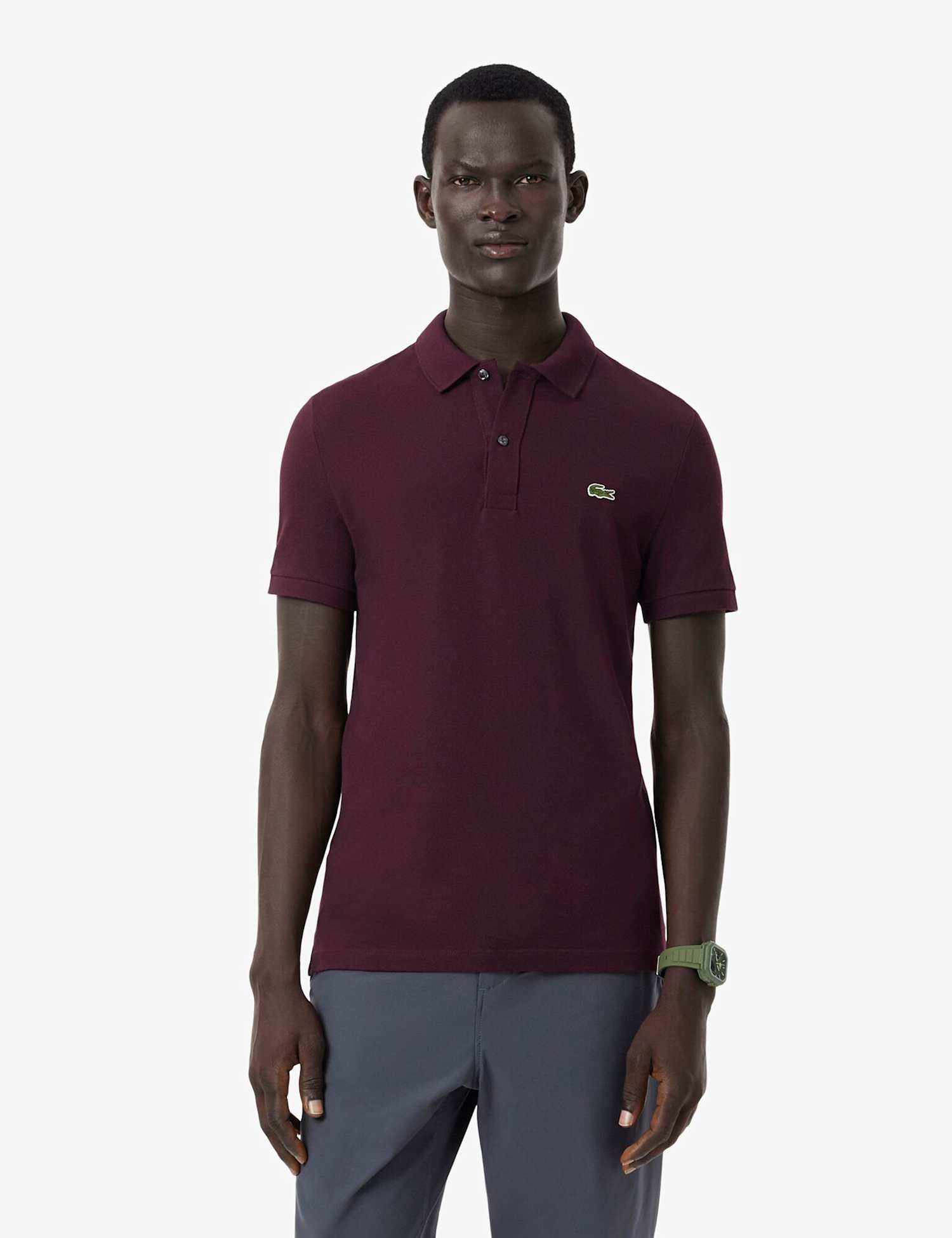 Lacoste Slim Fit Pure Cotton Pique Polo Shirt Dark Red