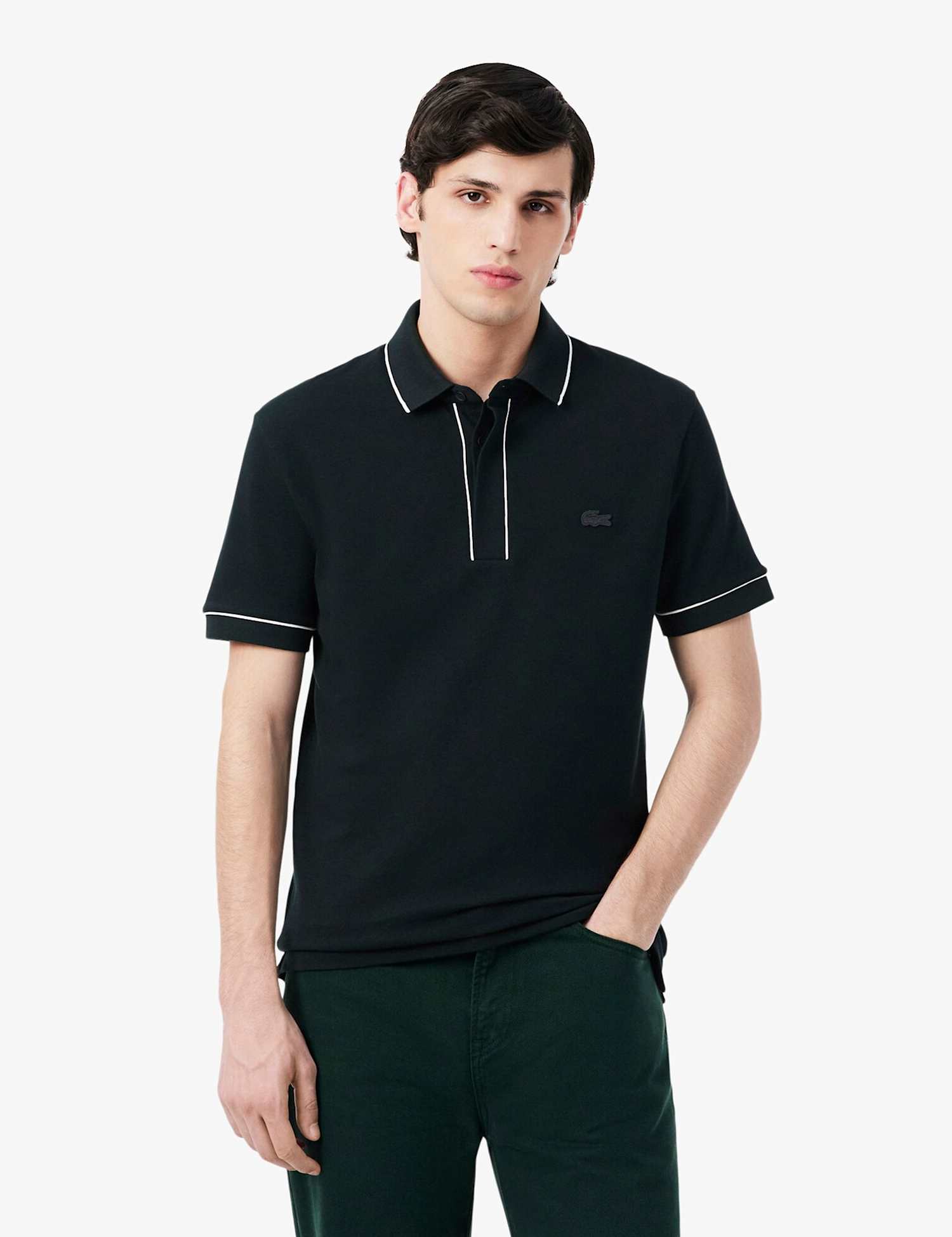 Lacoste Cotton Rich Pique Polo Shirt Dark Green