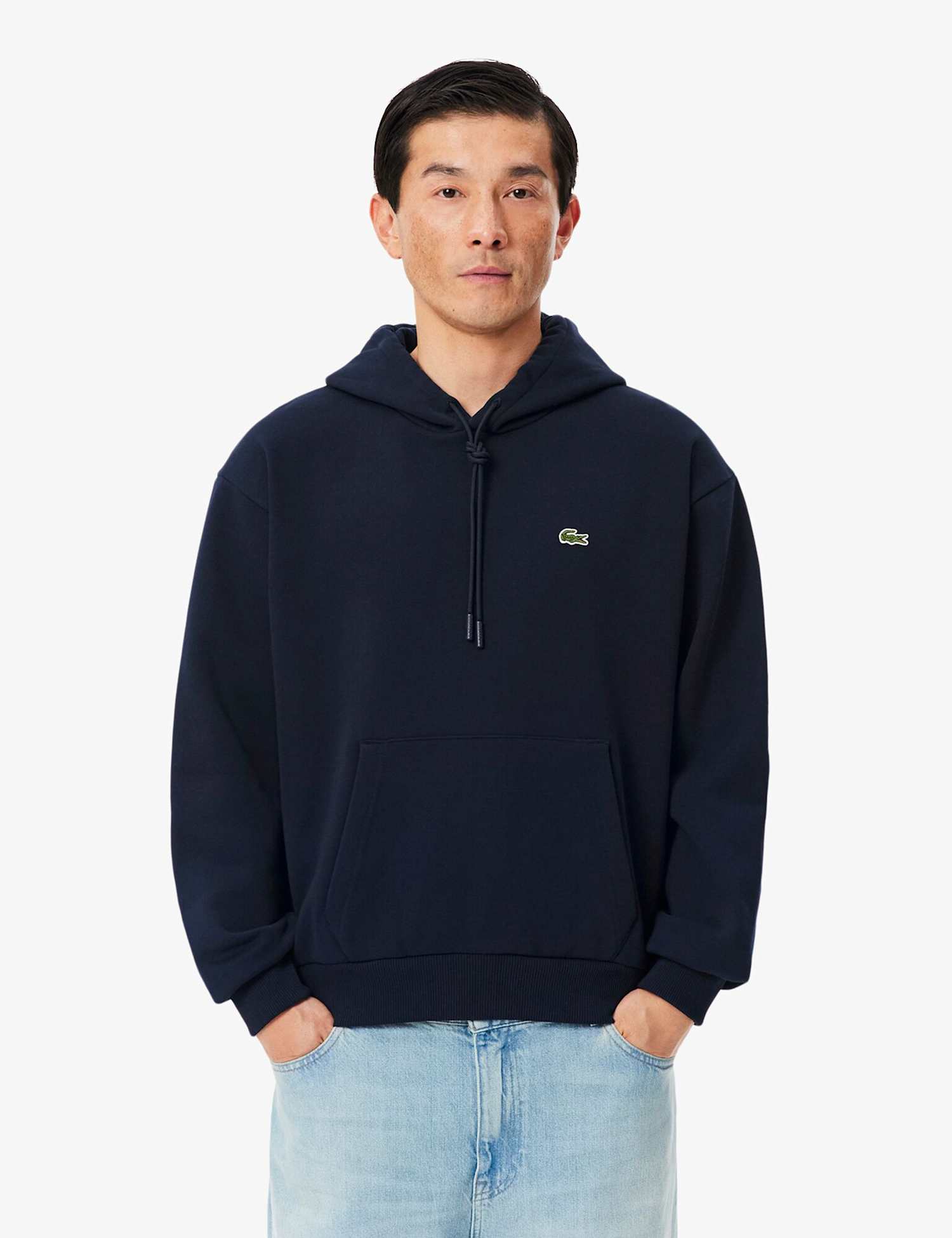 Lacoste Cotton Rich Jersey Hoodie Navy