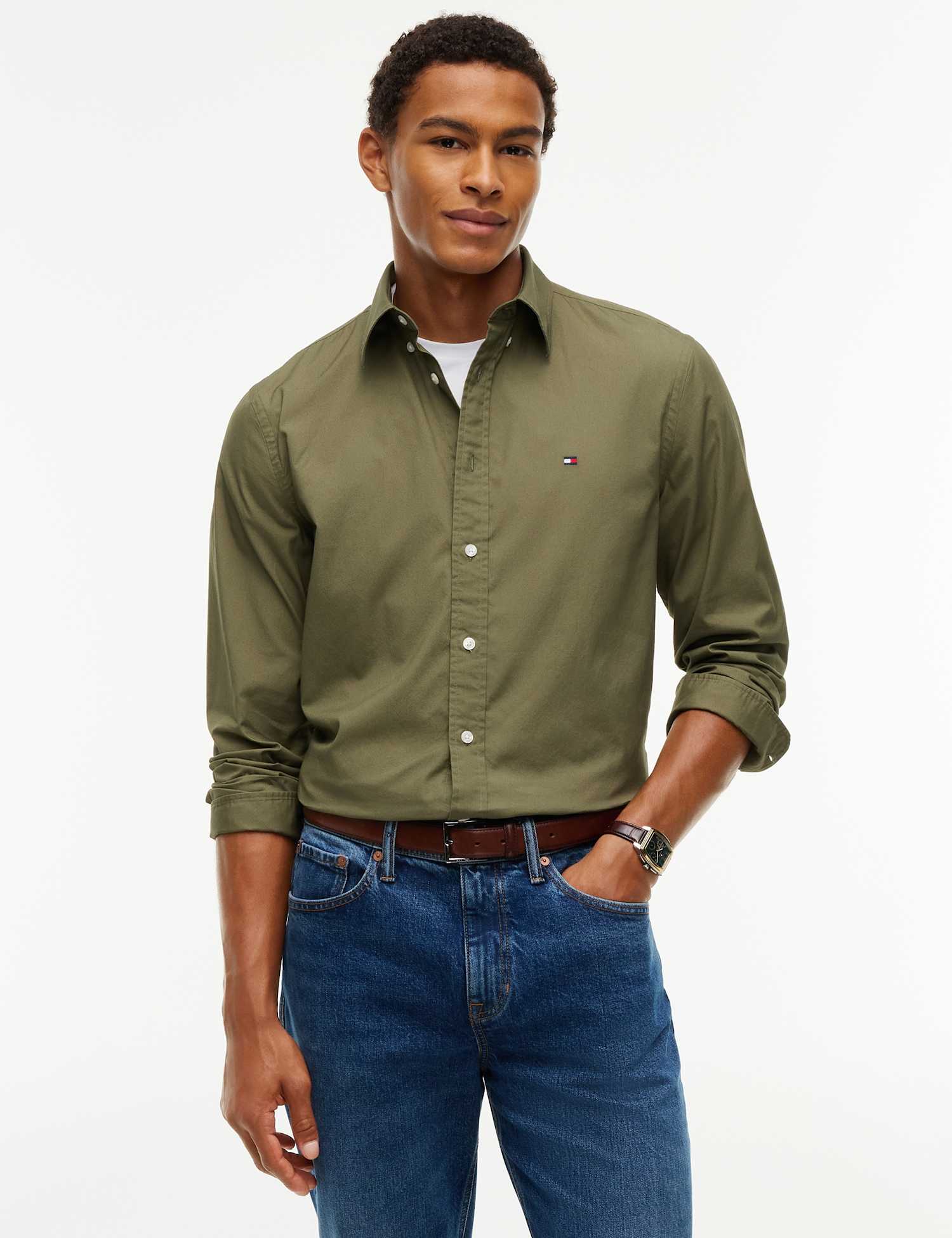 Tommy Hilfiger Pure Cotton Shirt Green