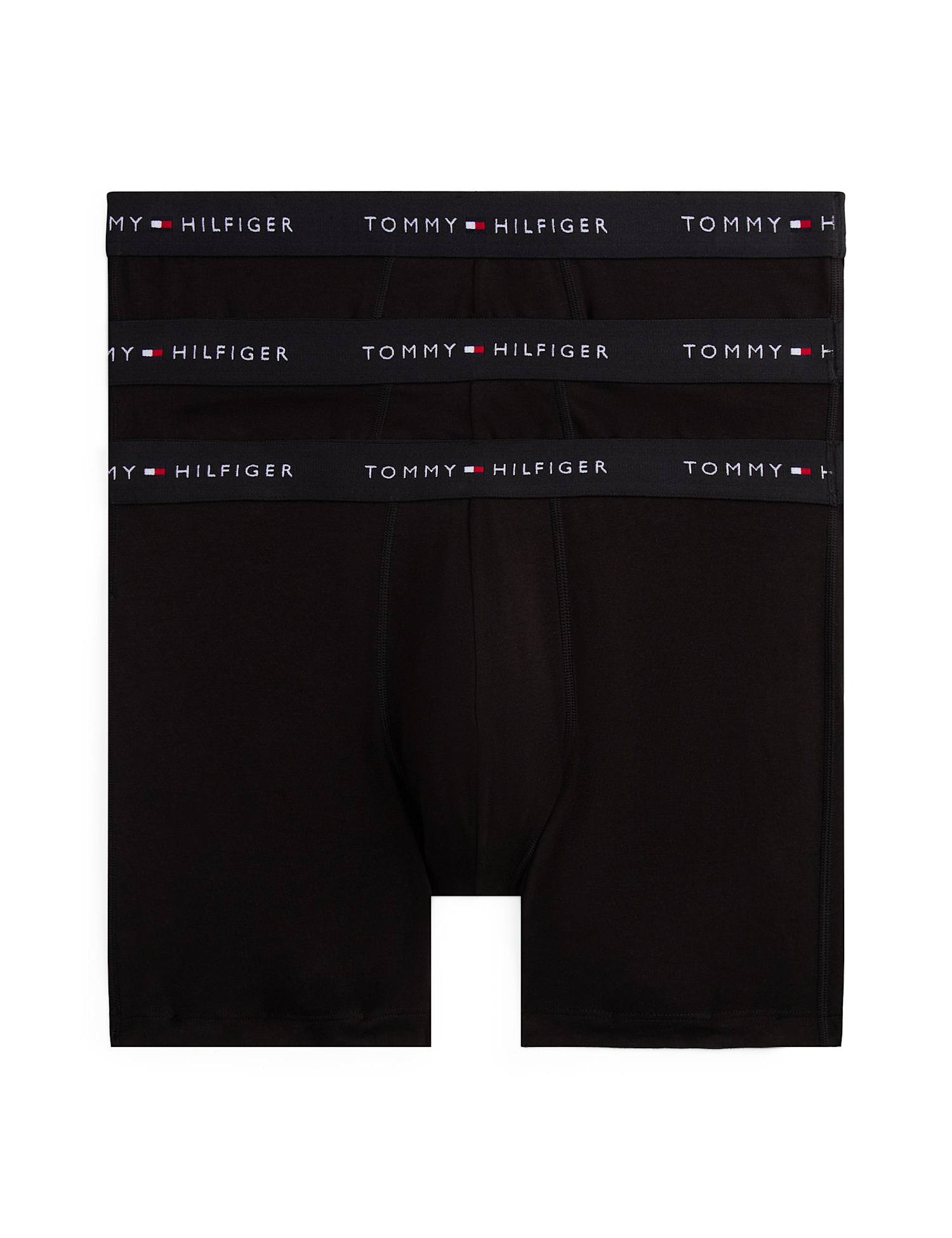 Tommy Hilfiger 3 Pack Signature Logo Cotton Rich Boxer Briefs Black