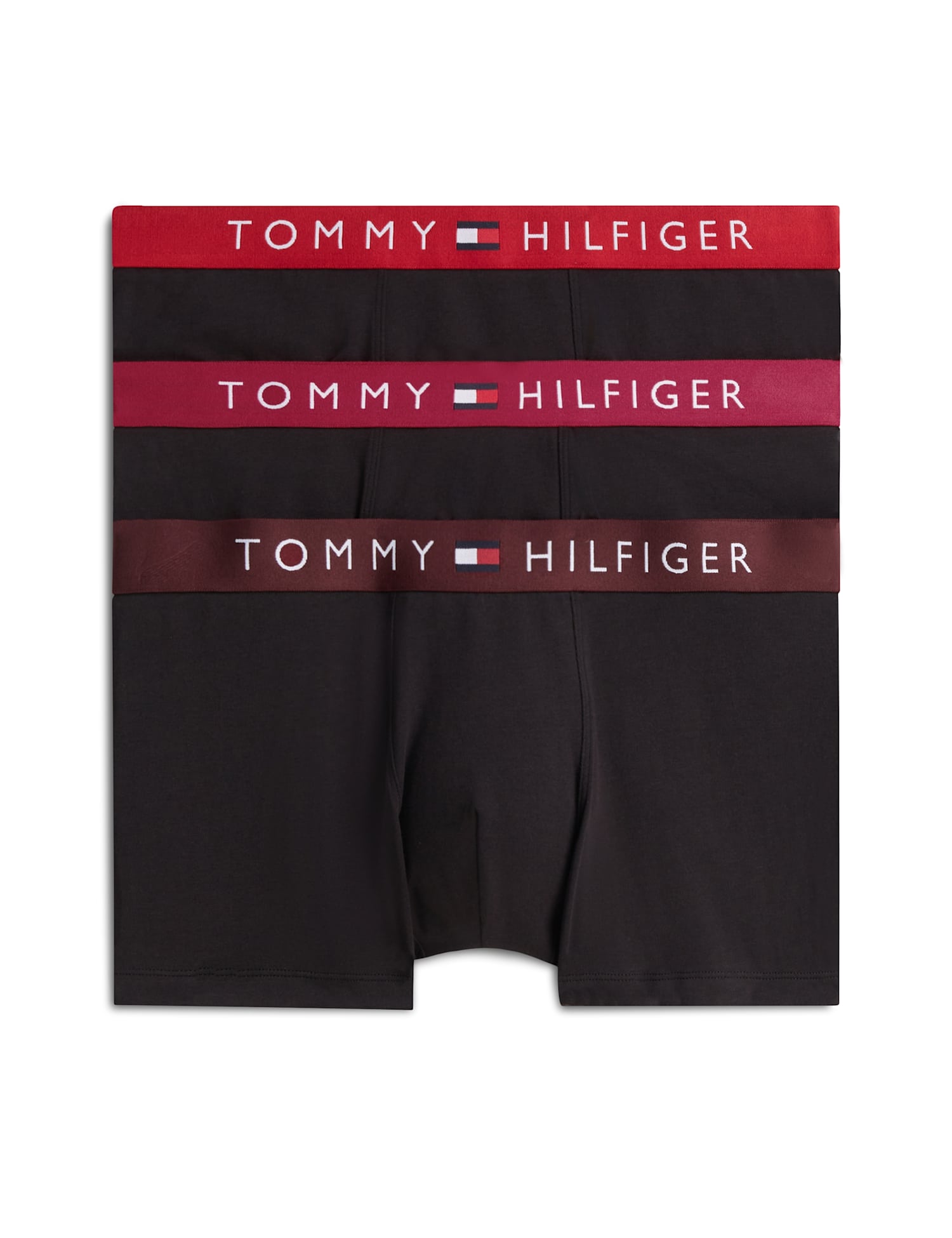 Tommy Hilfiger 3 Pack TH Original Cotton Rich Trunks Burgundy Mix