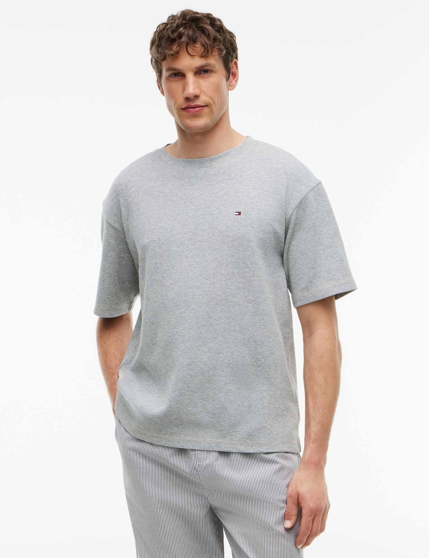 Tommy Hilfiger Original Pure Cotton Waffle T-Shirt Grey