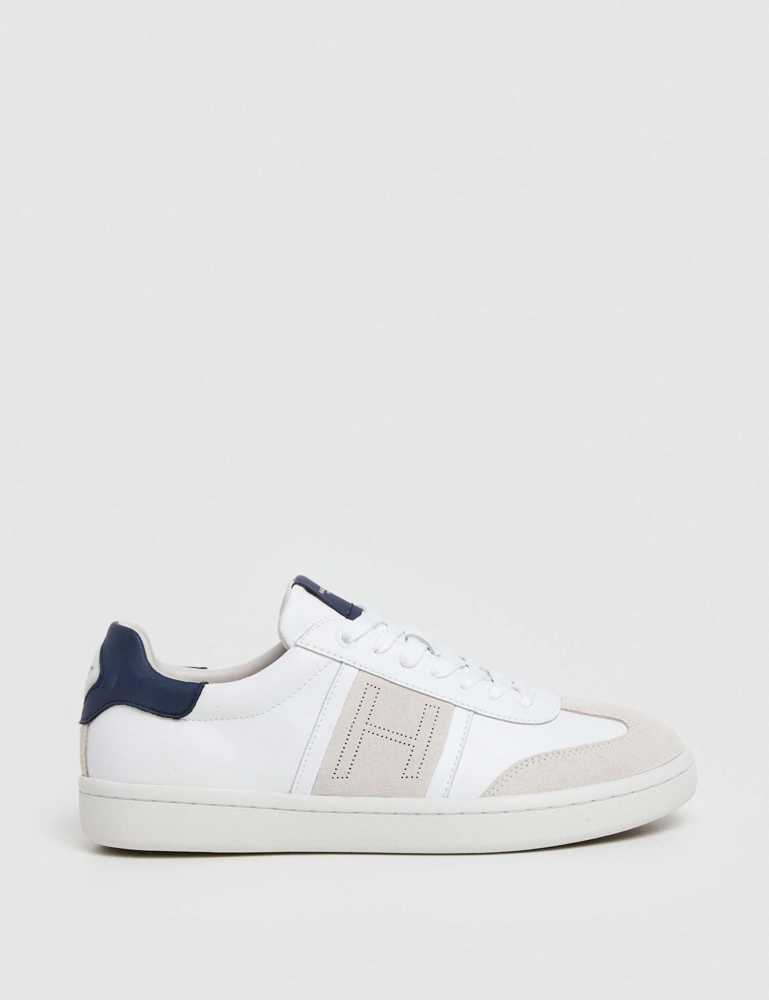 Hackett Leather Lace Up Trainers White Mix