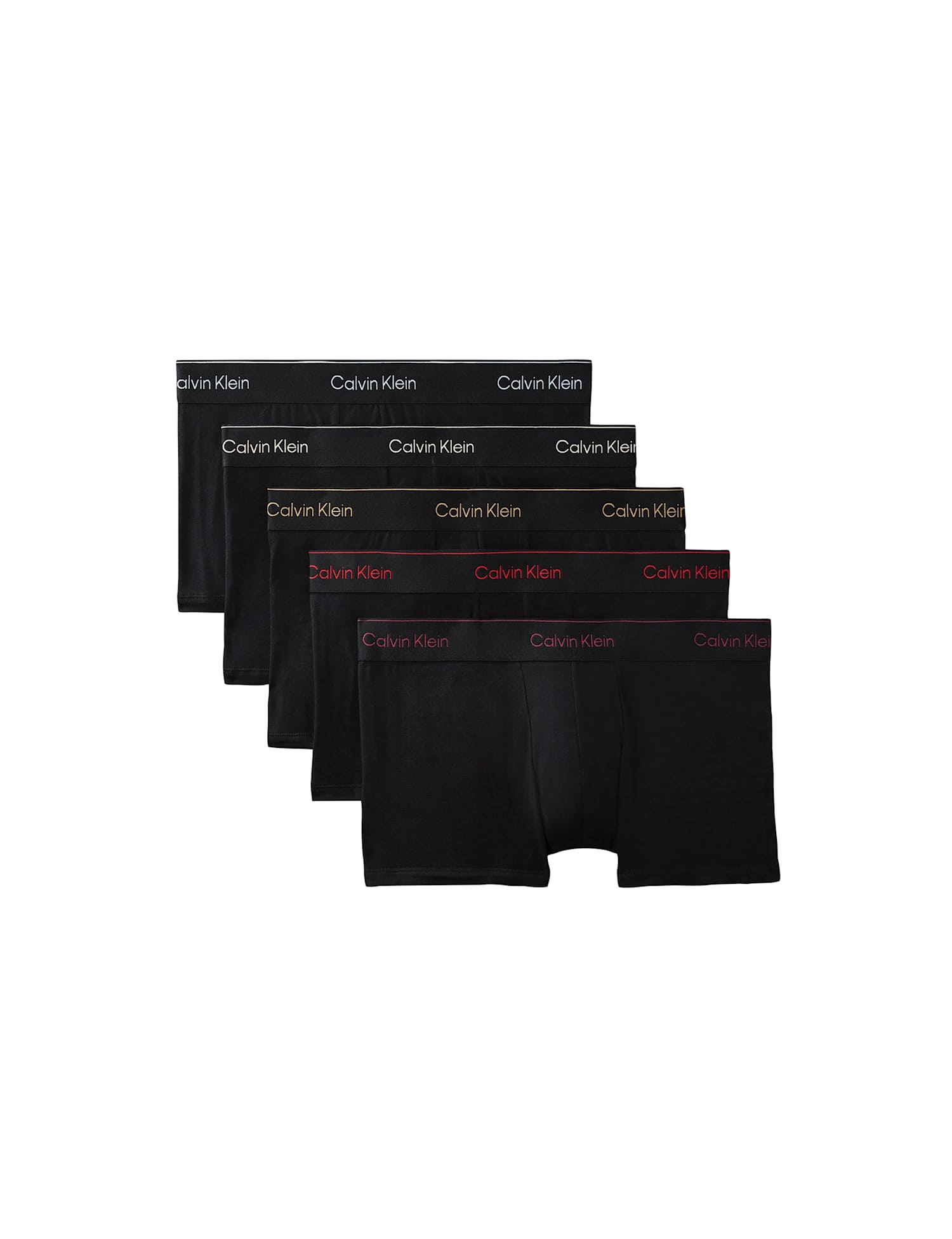 Calvin Klein 5 Pack Icon Cotton Stretch Low Rise Trunks Black
