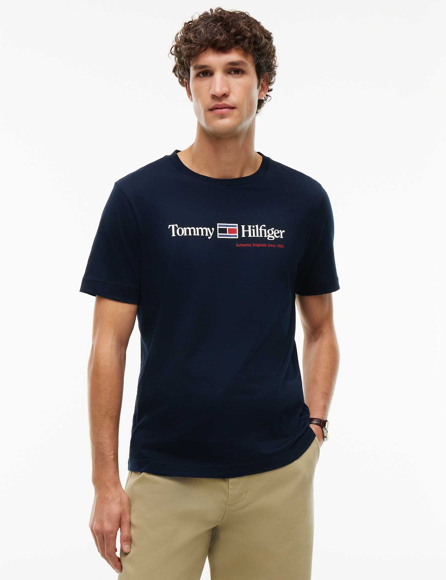 Tommy Hilfiger Brand Love Pure Cotton Graphic T-Shirt Navy