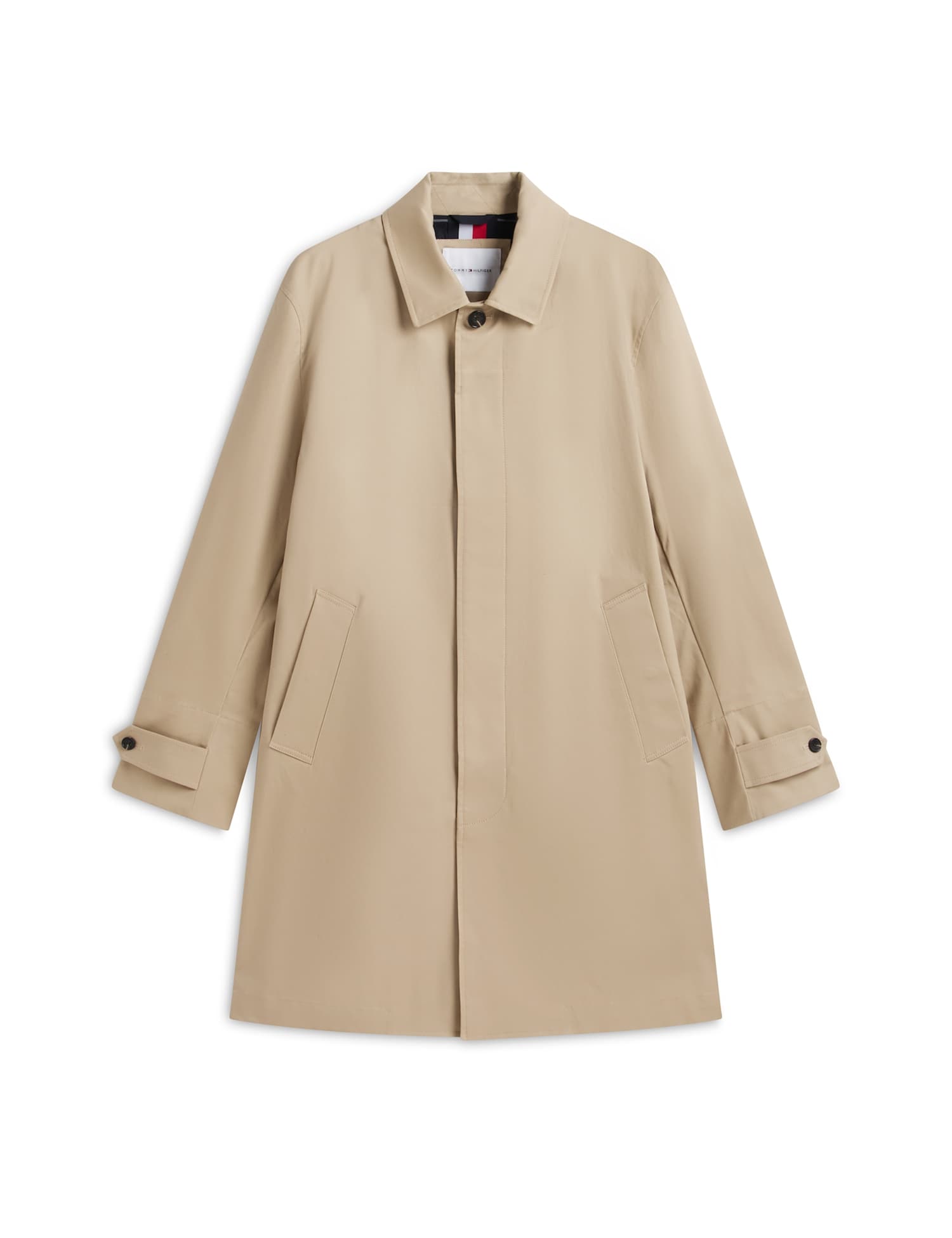 Tommy Hilfiger Cotton Rich Lightweight Overcoat Khaki