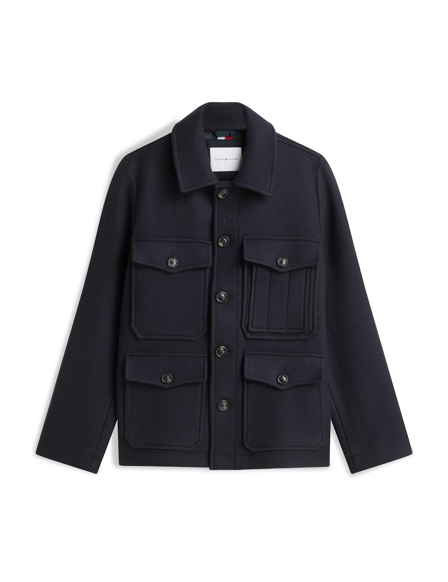 Tommy Hilfiger Regular Fit Wool Rich Collared Jacket Navy
