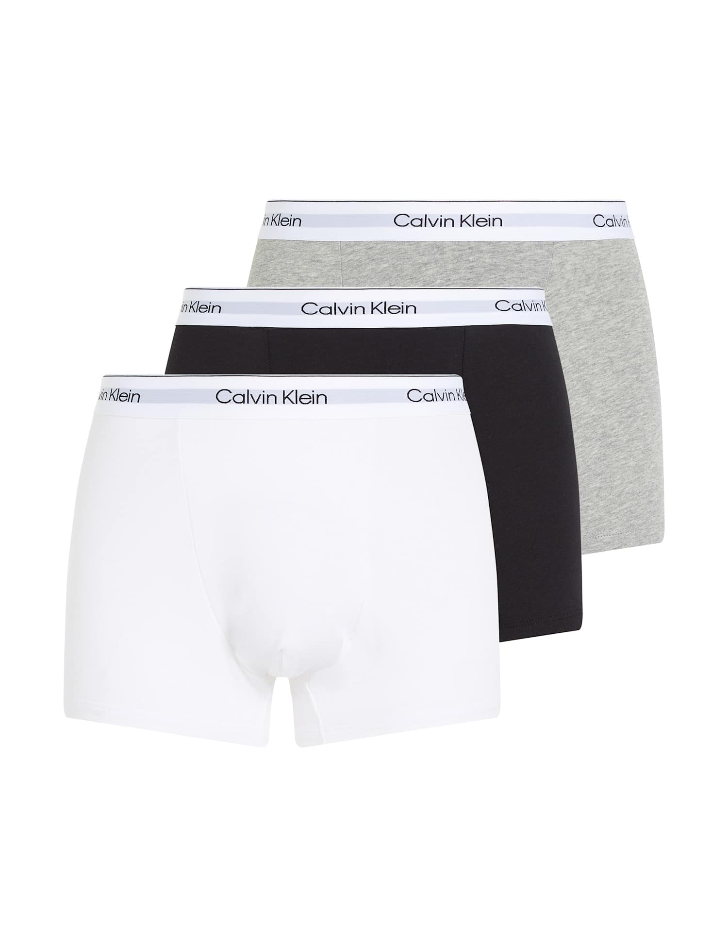 Calvin Klein 3 Pack Icon Cotton Stretch Dart Trunks Grey Mix