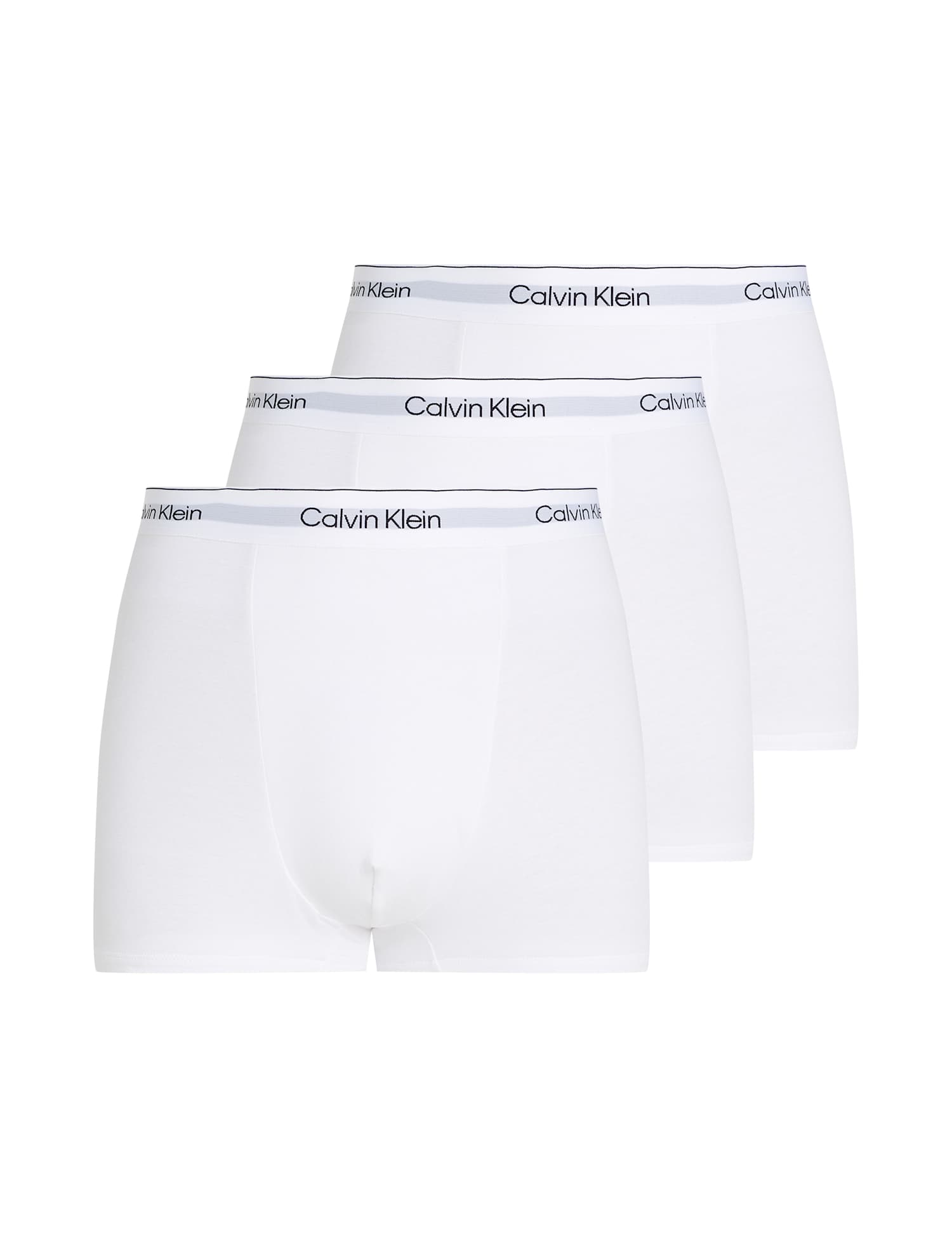 Calvin Klein 3 Pack Icon Cotton Stretch Dart Trunks White