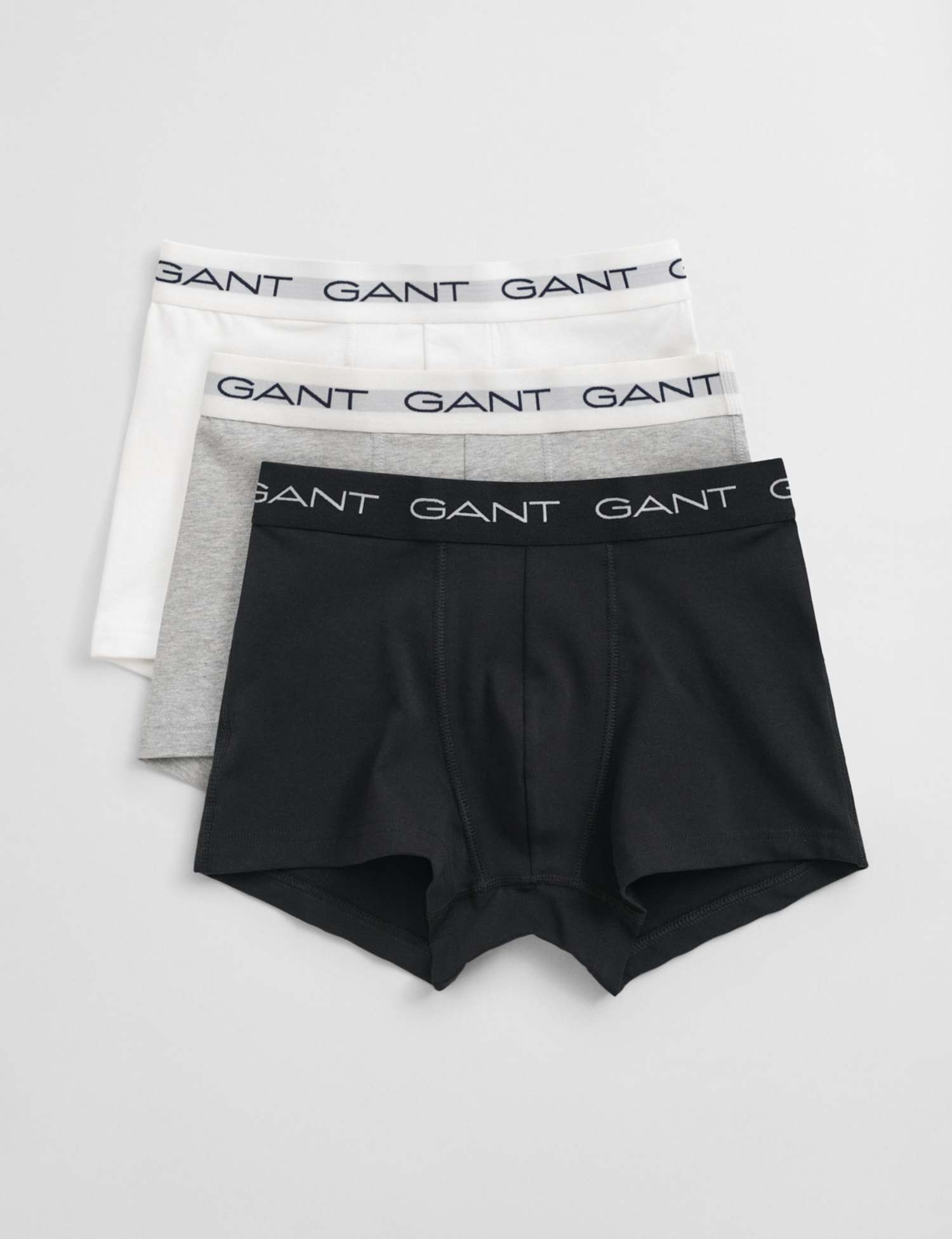 GANT 3 Pack Cotton Rich Trunks Grey Mix