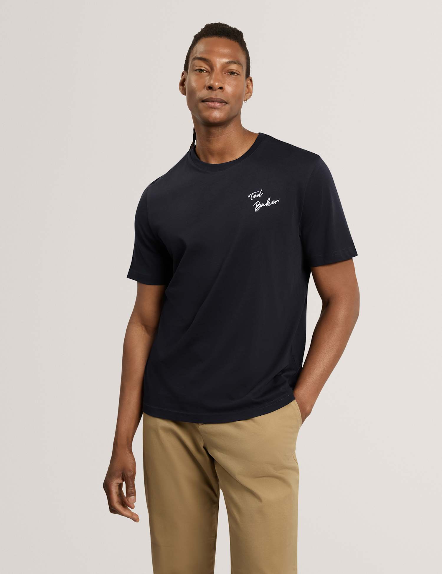 Ted Baker Pure Cotton T-Shirt Navy