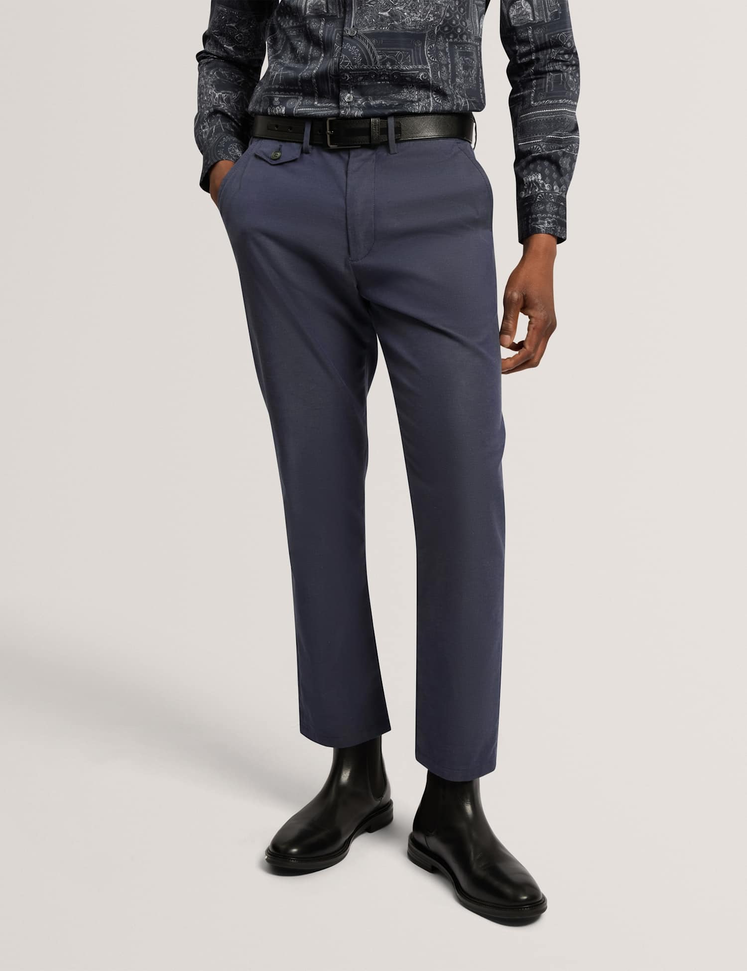 Ted Baker Slim Fit Cotton Rich Suit Trousers Navy