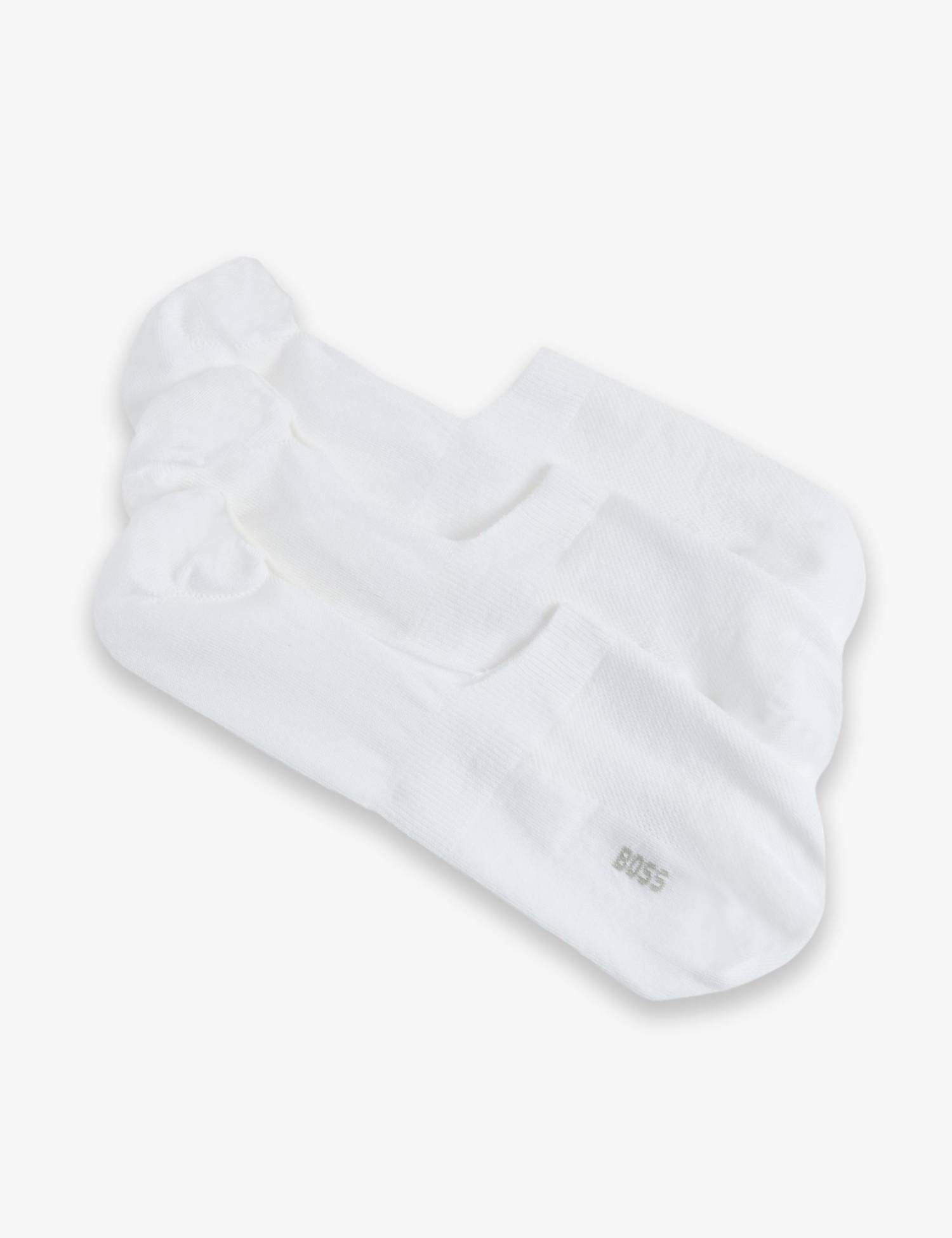 Boss 3 Pack Logo Cotton Rich Invisible Socks White