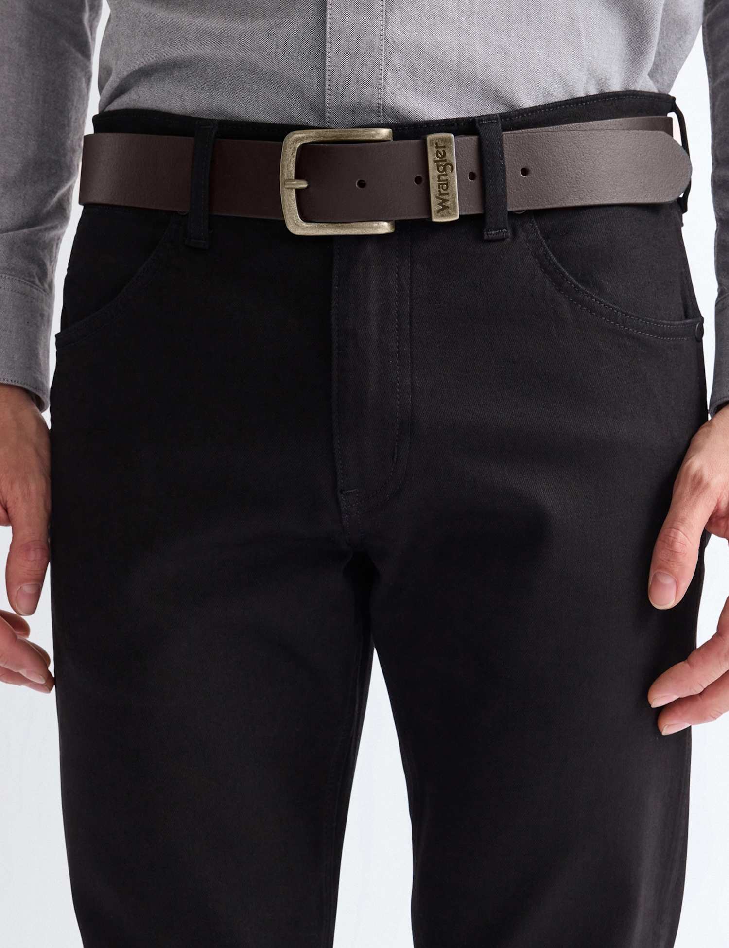 Wrangler Classic Leather Belt Brown
