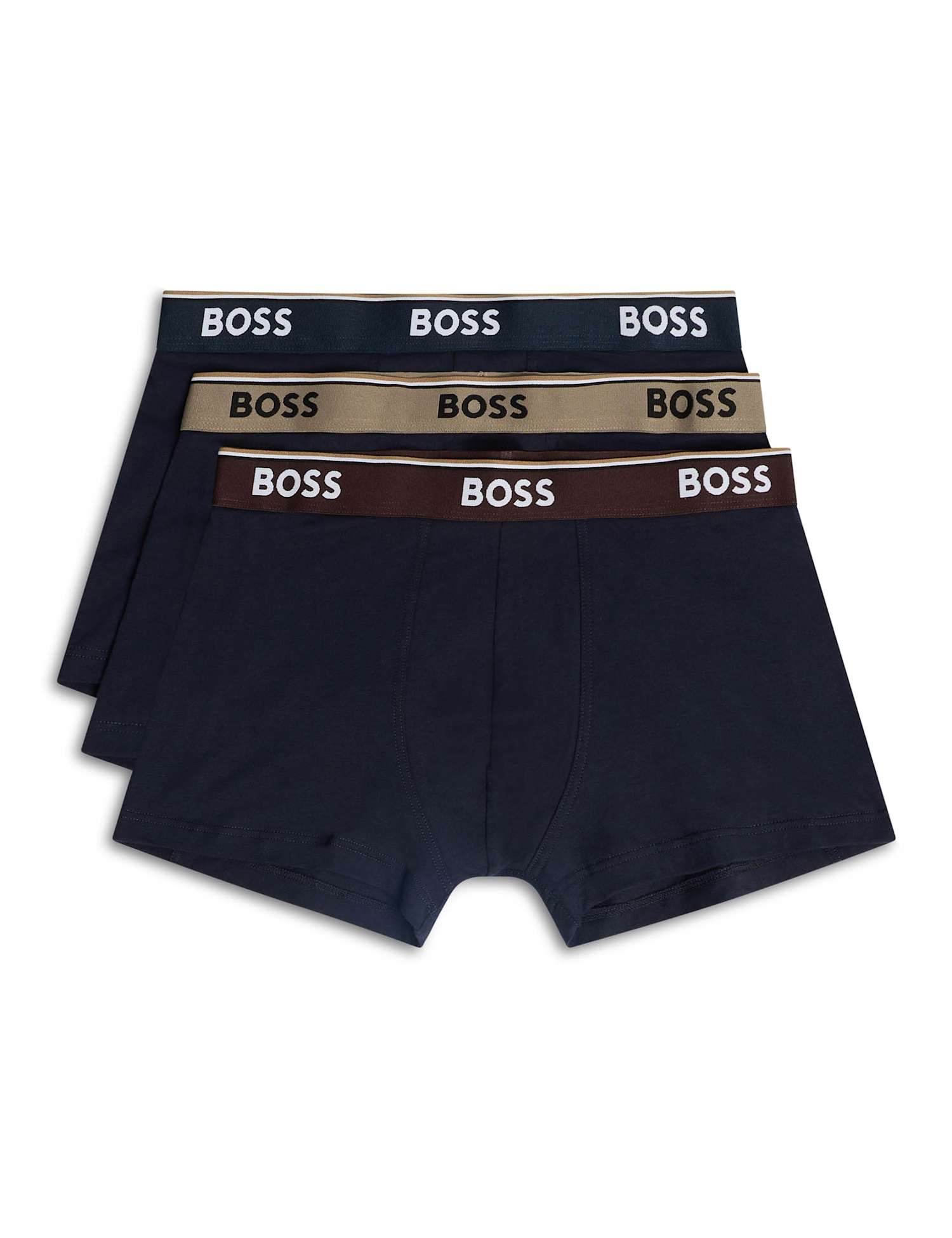 Hugo 3 pack Cotton Rich Trunks Navy Mix