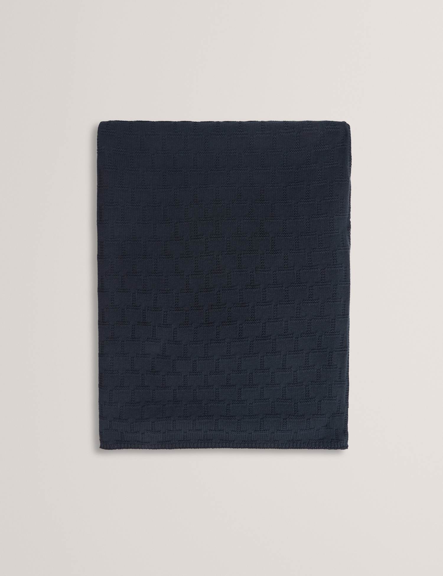 Ted Baker Cotton Rich Knitted Scarf Navy