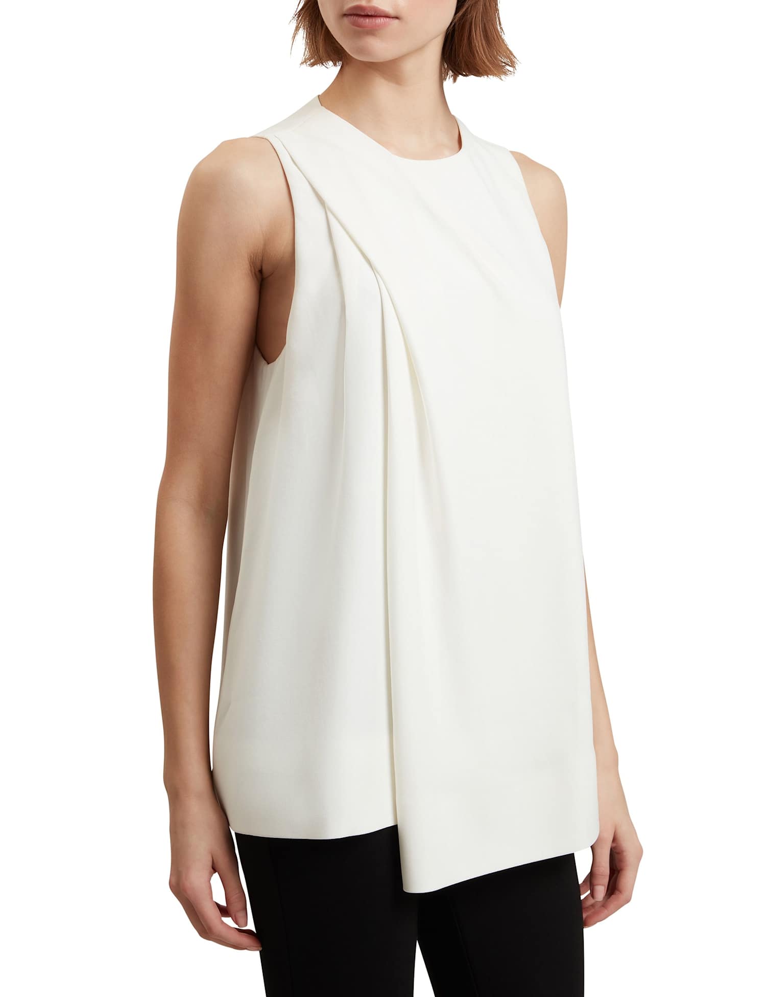 Ted Baker Pleat Detail Drape Top Ivory