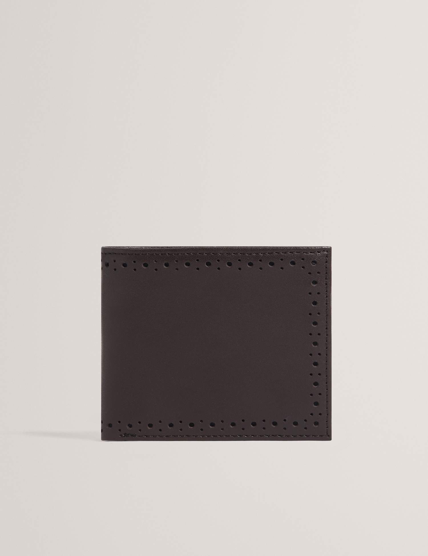 Ted Baker Leather Brogue Detail Wallet Brown