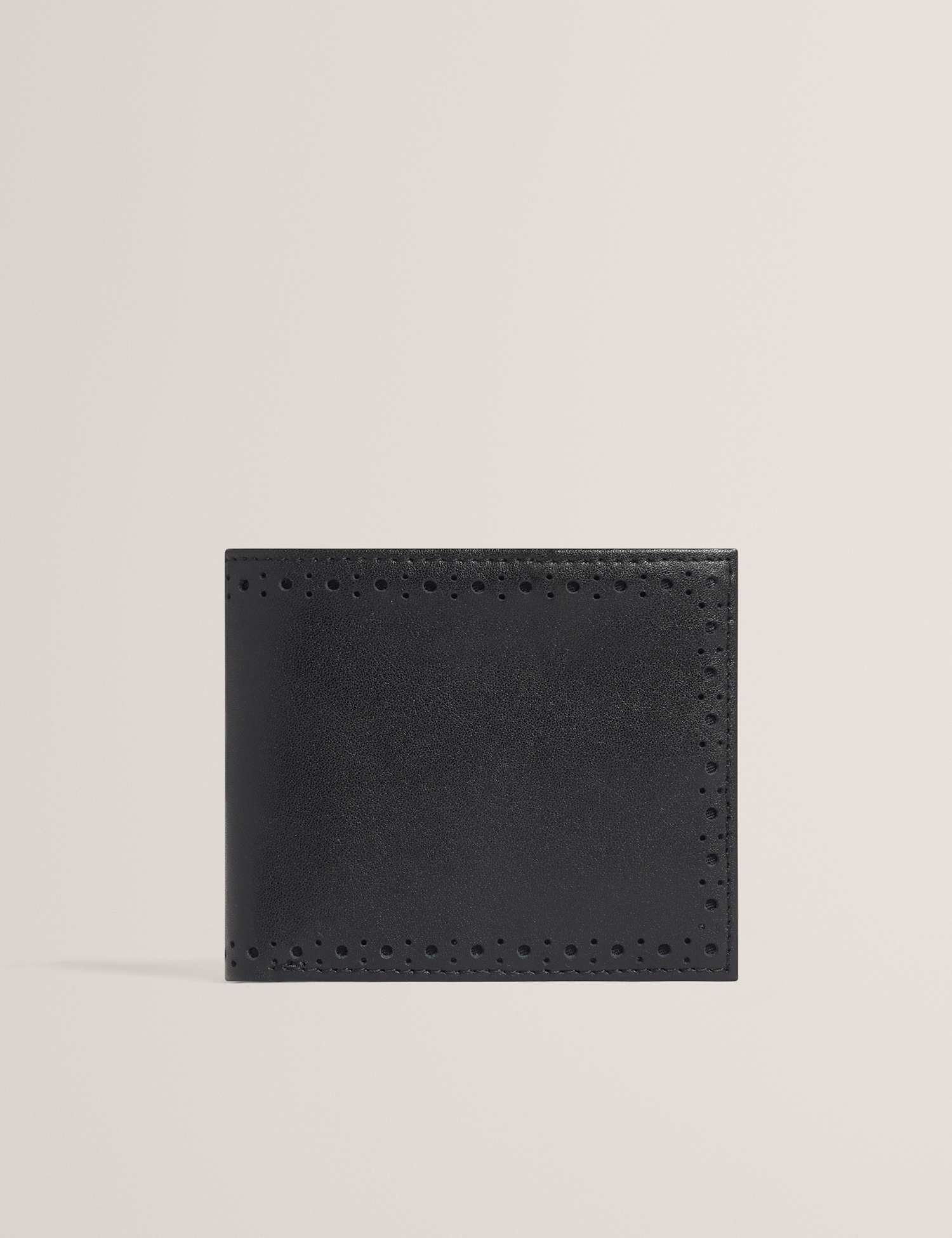 Ted Baker Leather Brogue Detail Wallet Black