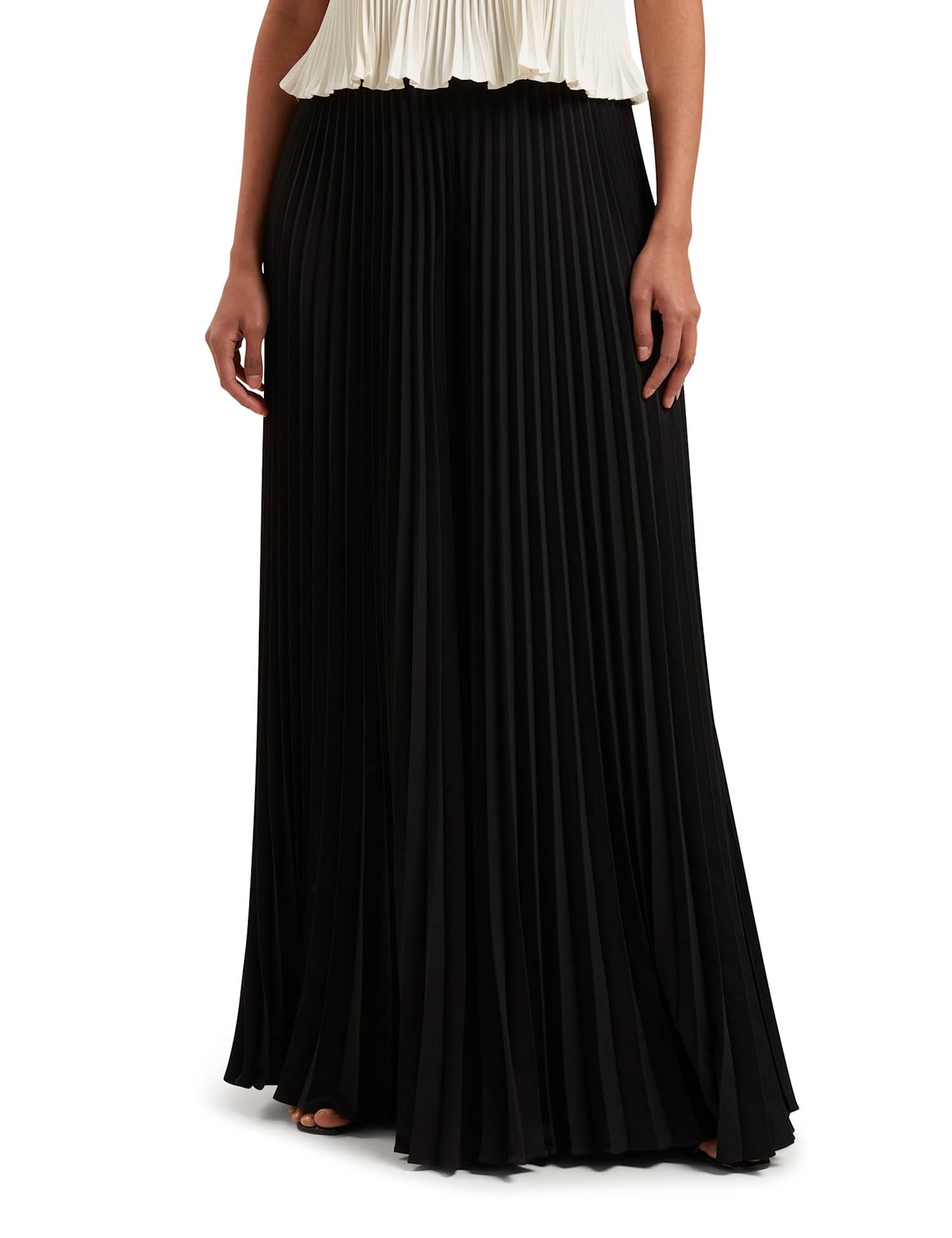 Ted Baker Plisse Wide Leg Trousers Black