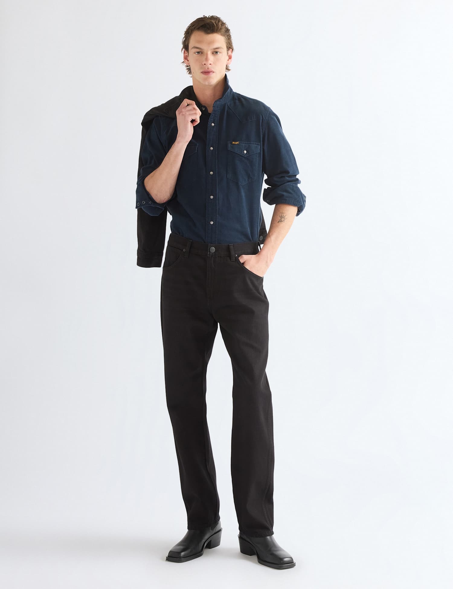Wrangler Frontier Regular Fit Pure Cotton Jeans Black