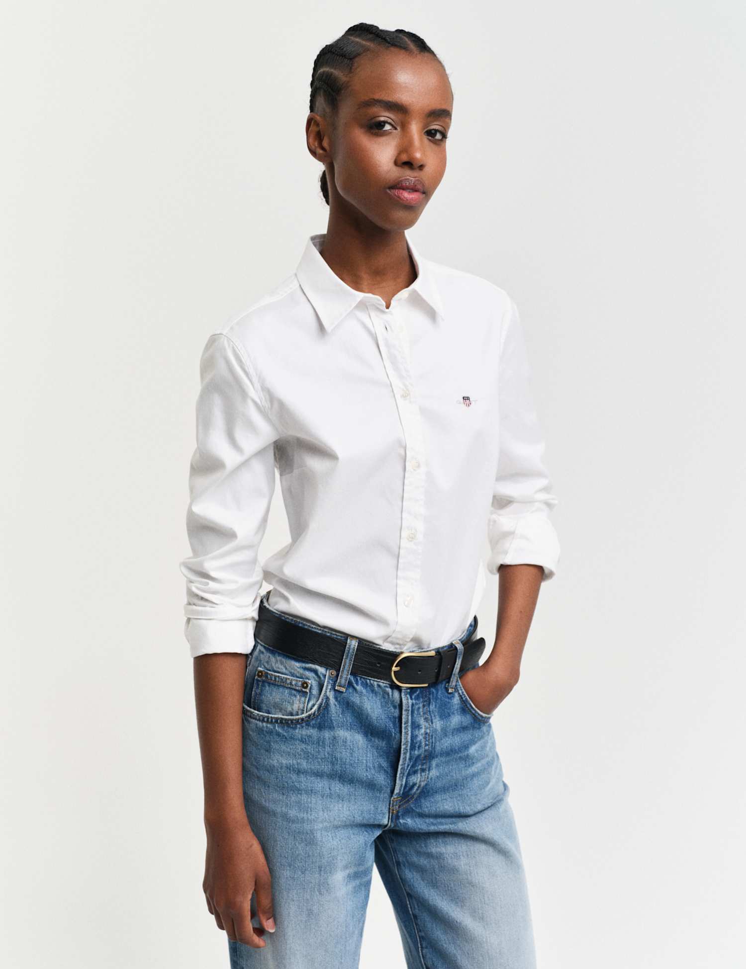 GANT Slim Fit Stretch Oxford Shirt White