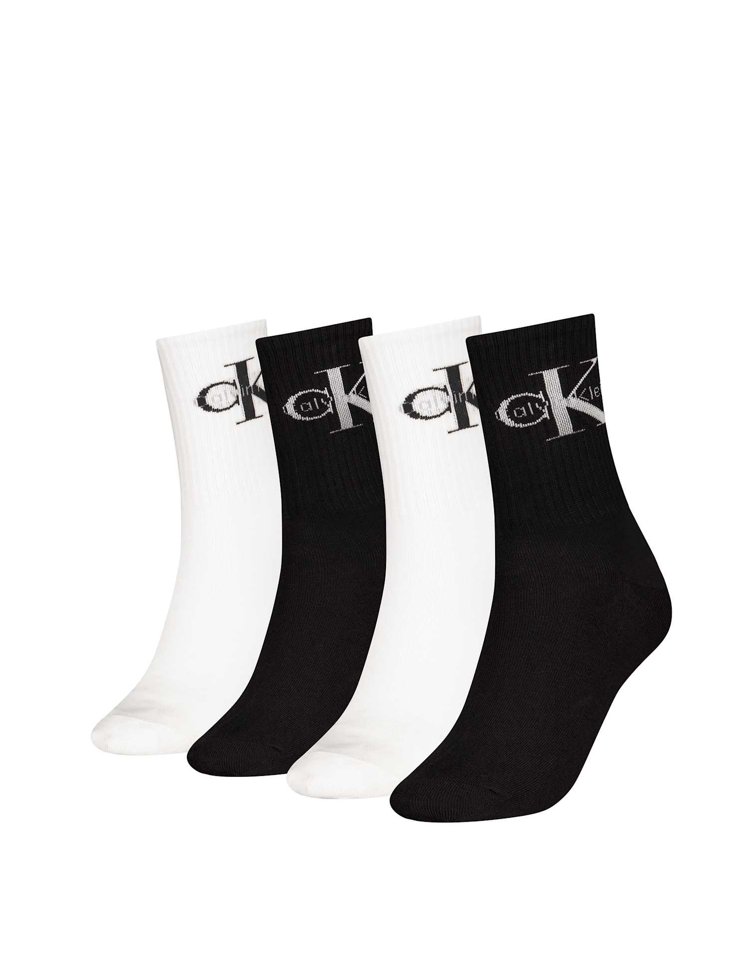 Calvin Klein 4 Pack Cotton Rich Monologo Socks Gift Set Black Mix