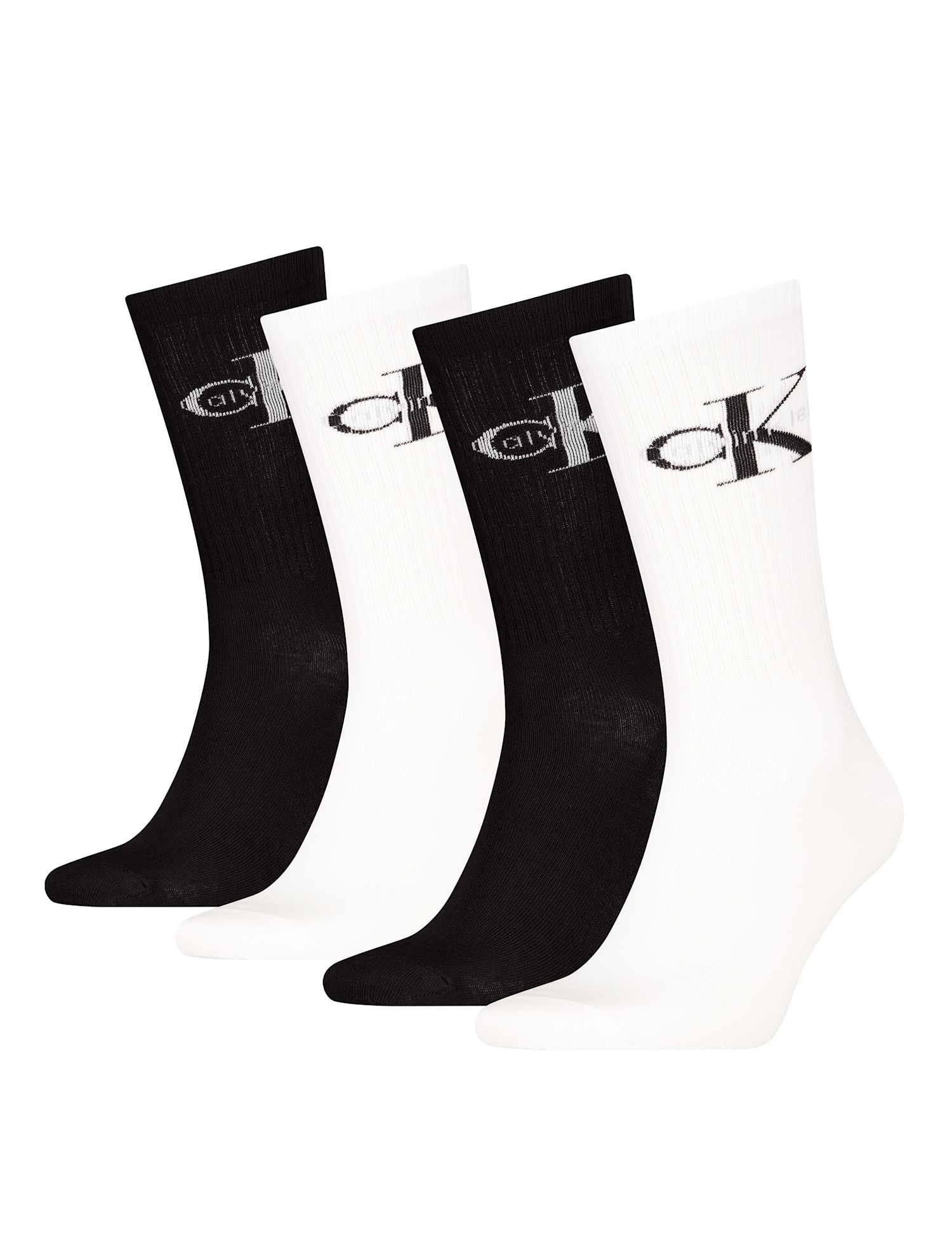 Calvin Klein 4 Pack Cotton Rich Monologo Socks Gift Set Black Mix