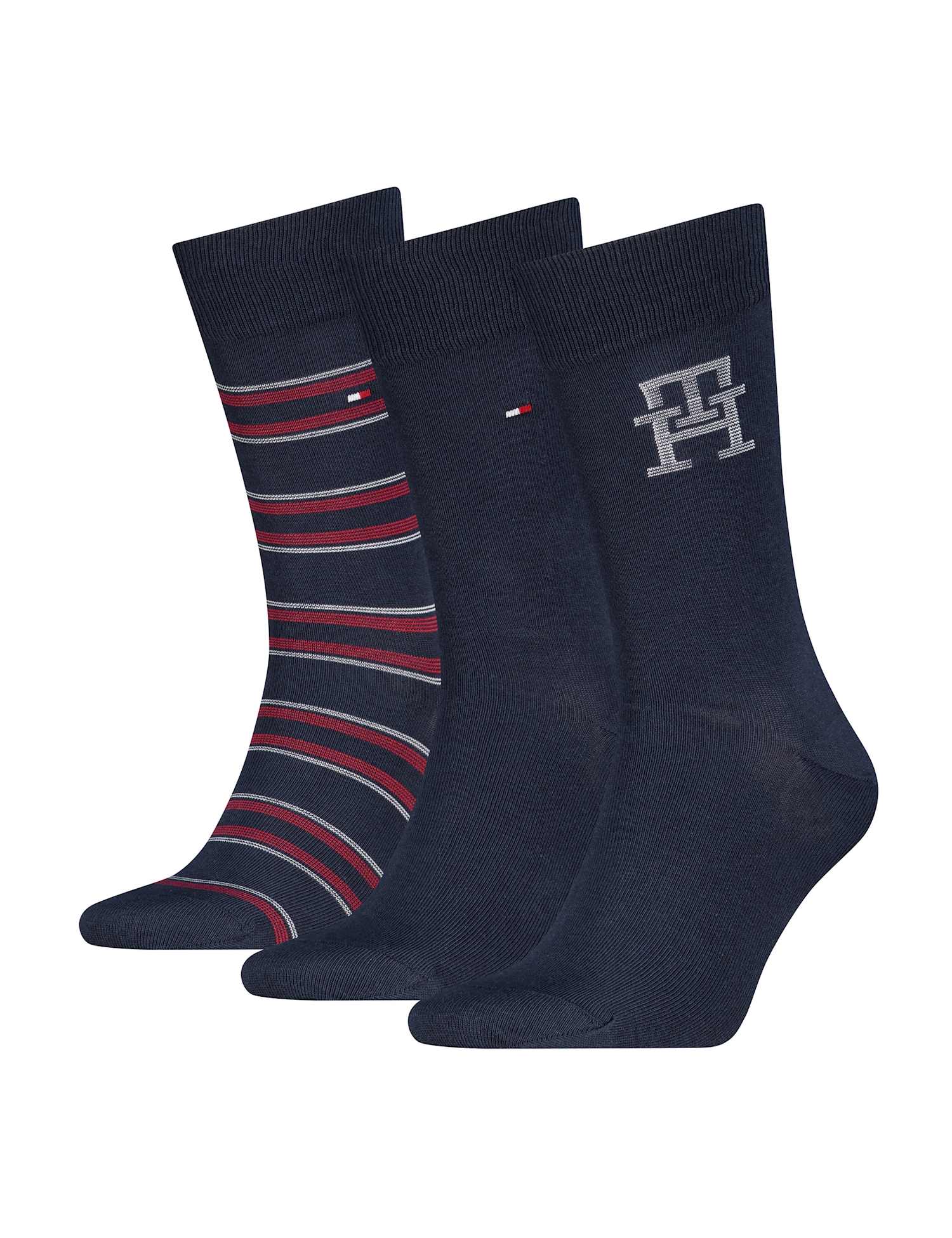 Tommy Hilfiger 3 Pack Cotton Rich Socks Black Mix