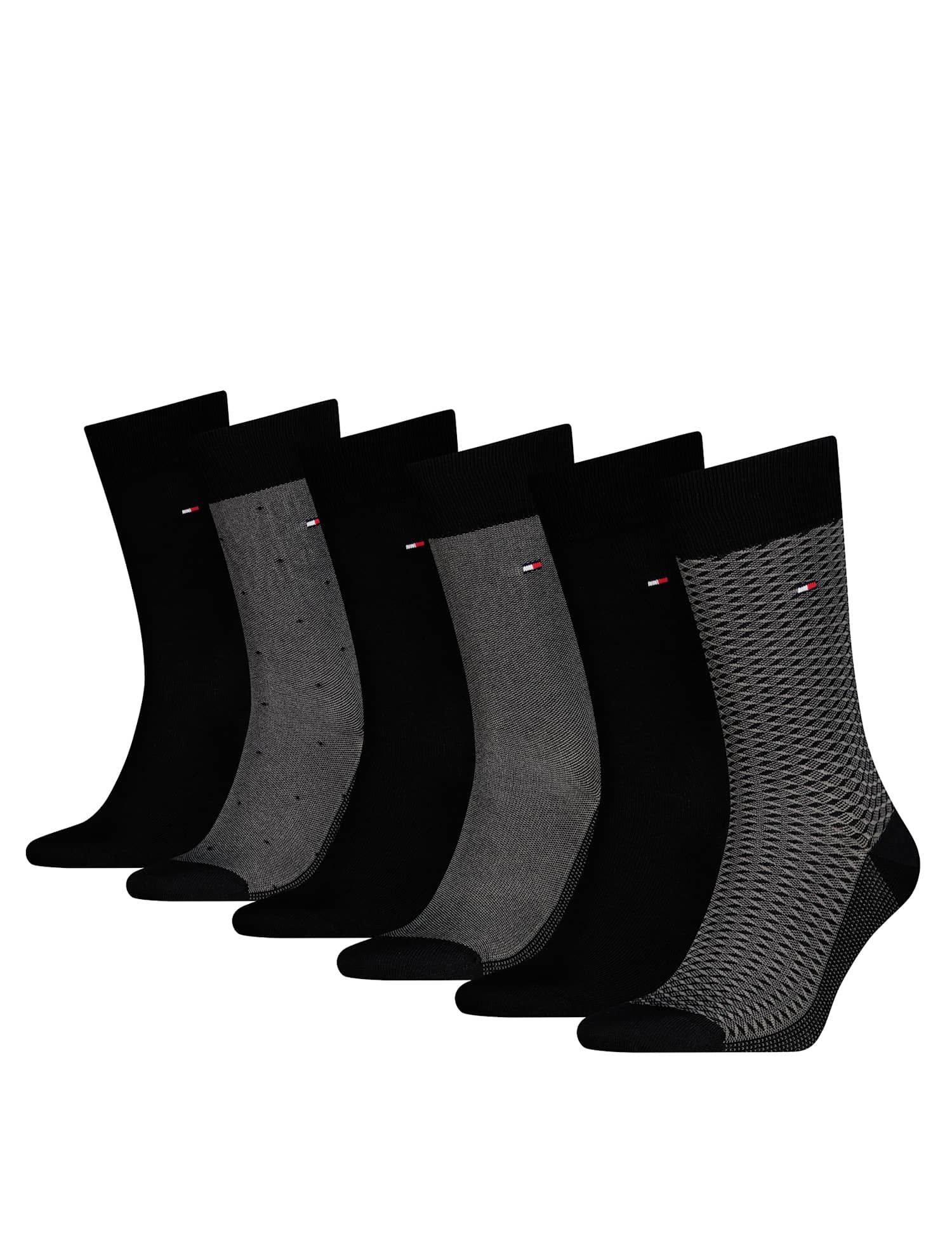 Tommy Hilfiger 6 Pack Cotton Rich Trainer Liners Black Mix