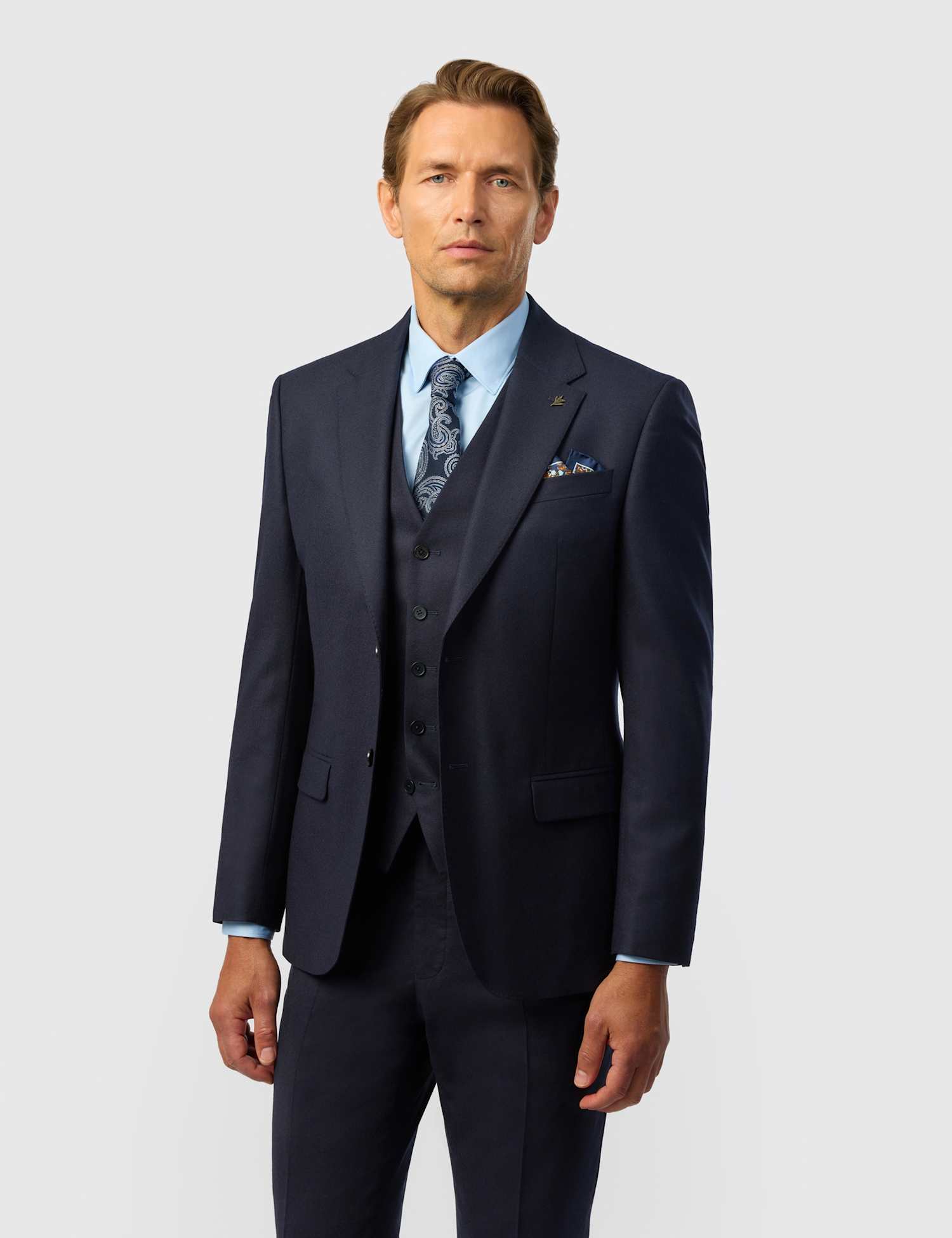 Ted Baker Slim Fit Wool Rich Stretch Flannel Suit Jacket Navy