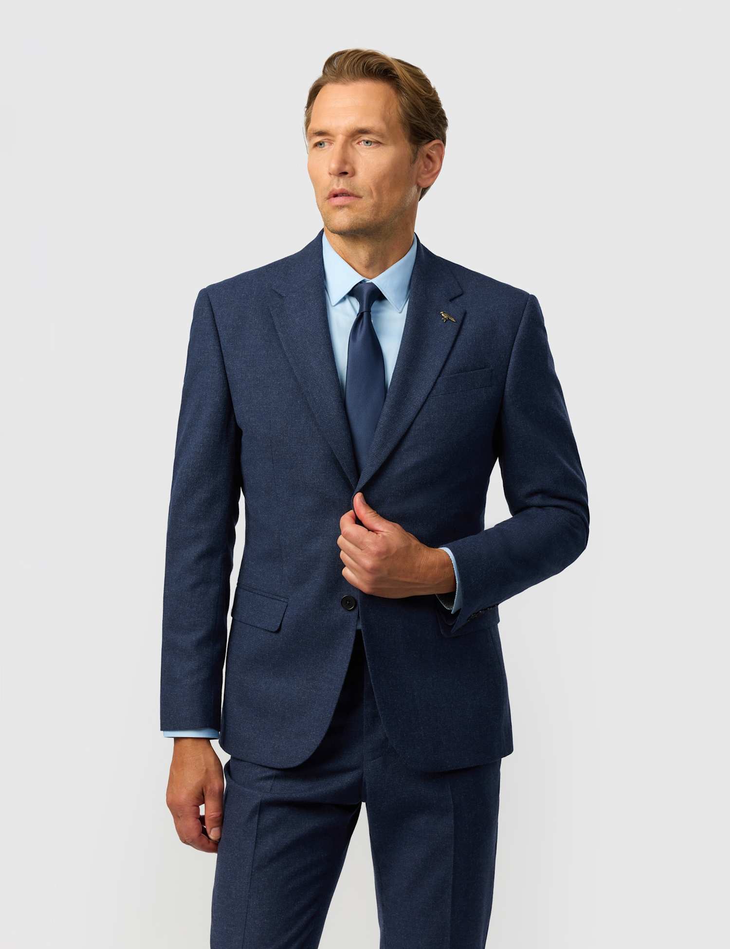 Ted Baker Slim Fit Wool Rich Puppytooth Suit Jacket Navy