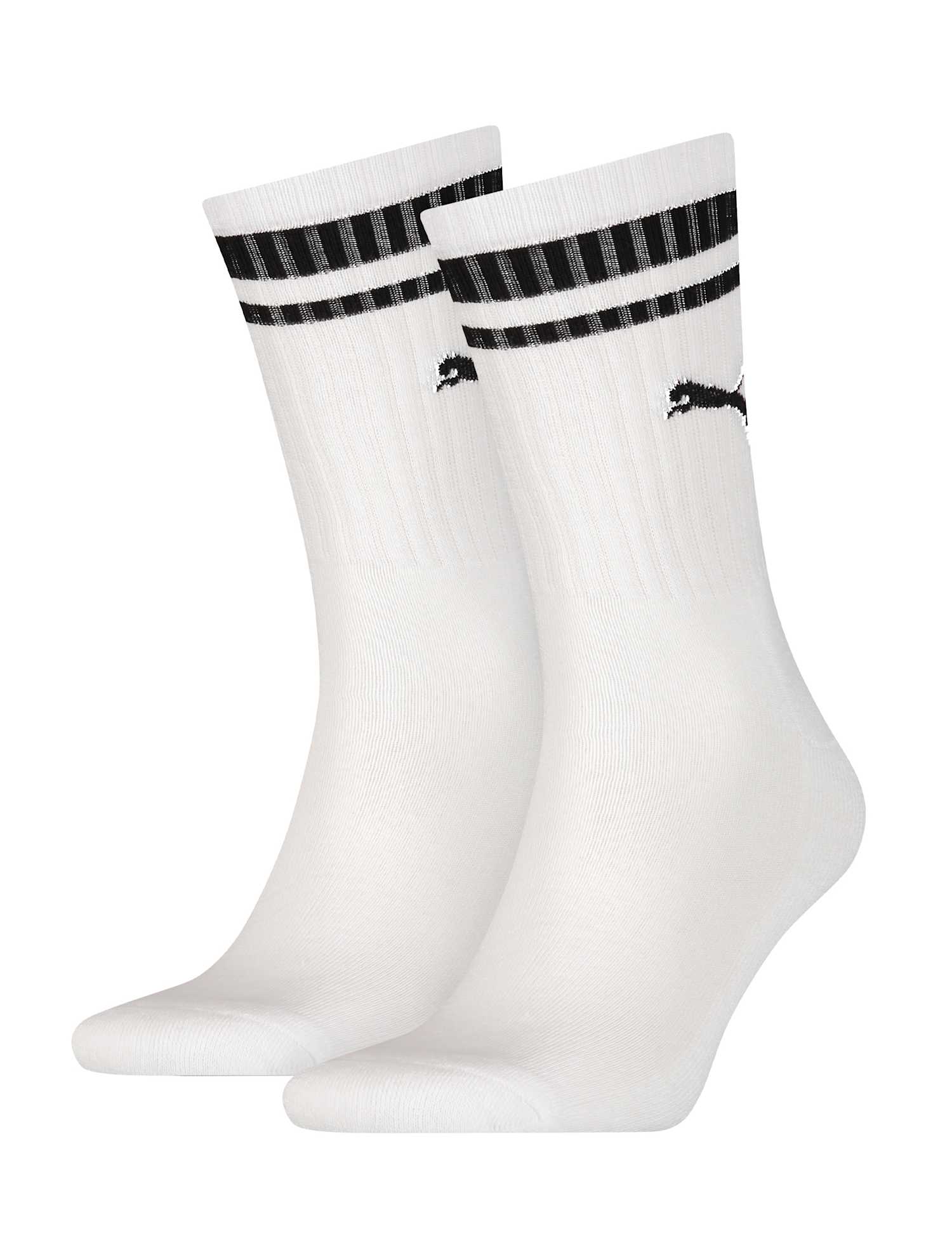 Puma 2 Pack Heritage Crew Cotton Rich Sports Socks White