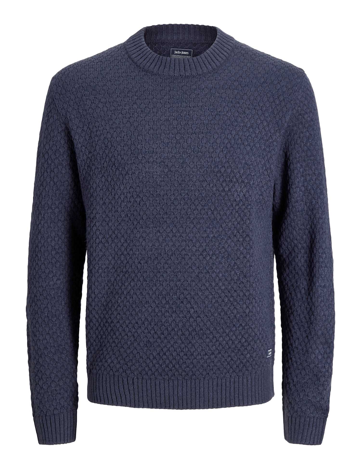 JACK & JONES Structured Crew Neck Jumper Navy
