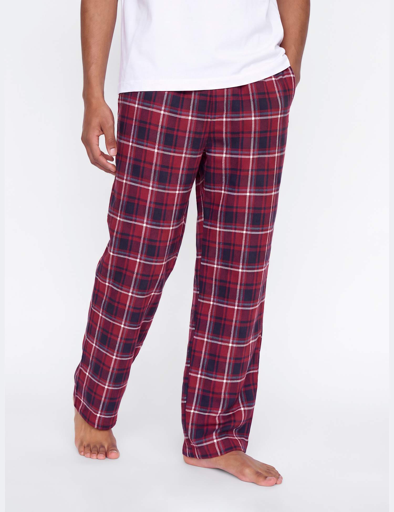 JACK & JONES Elasticated Waist Cotton Rich Pyjama Bottoms Red