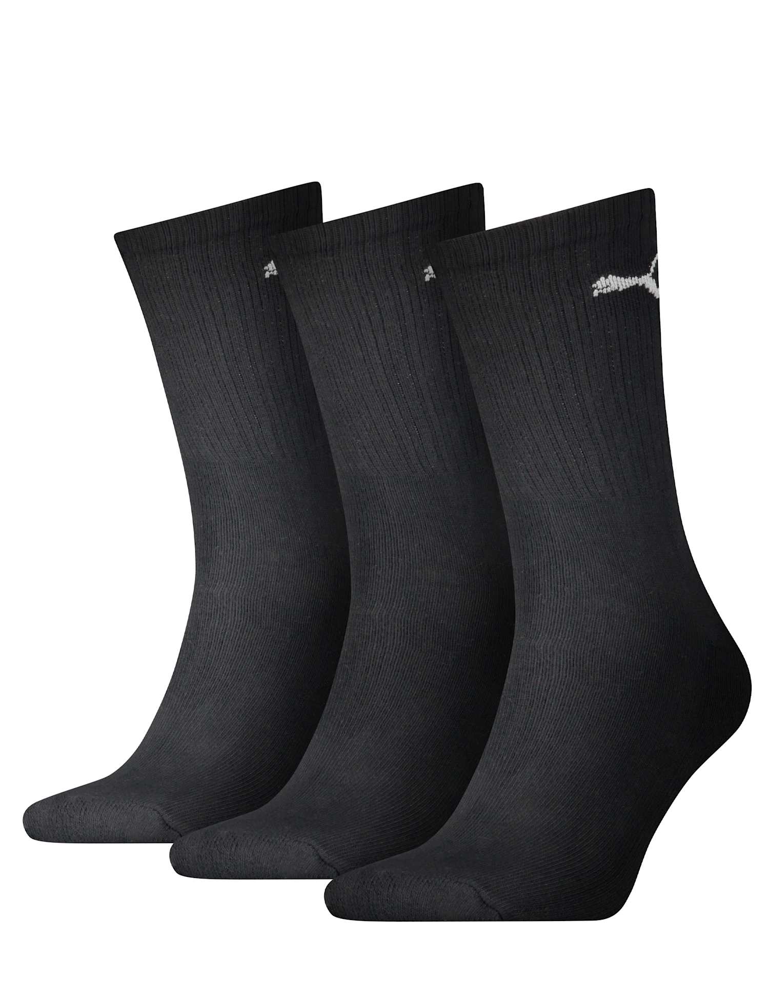 Puma 3 Pack Unisex Cotton Rich Crew Socks Black