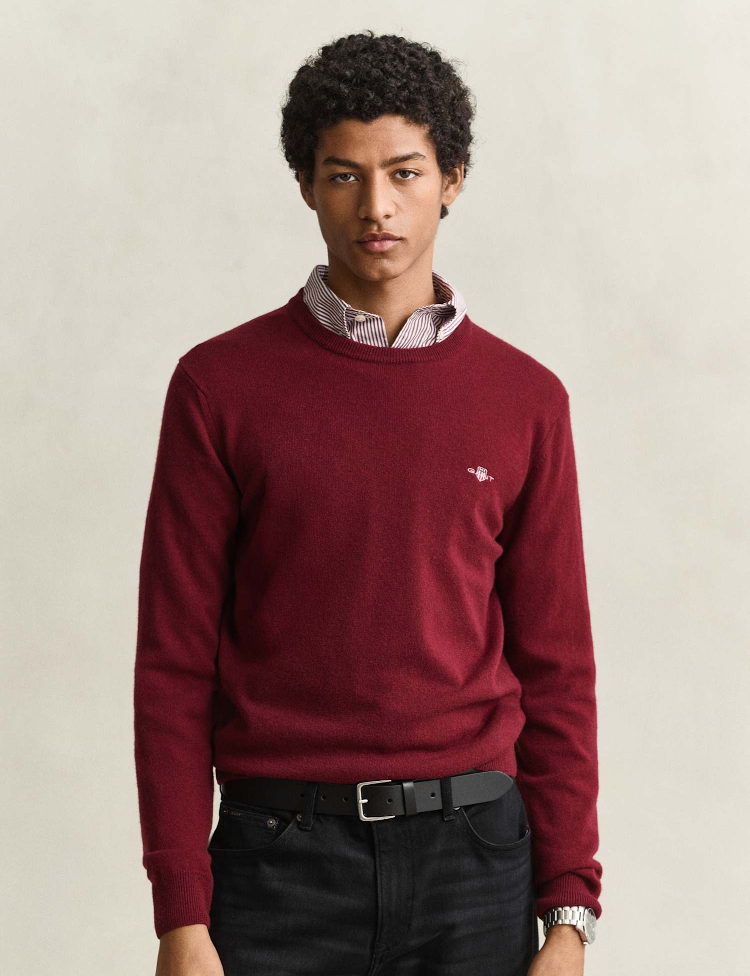 GANT Pure Lambswool Crew Neck Jumper Red