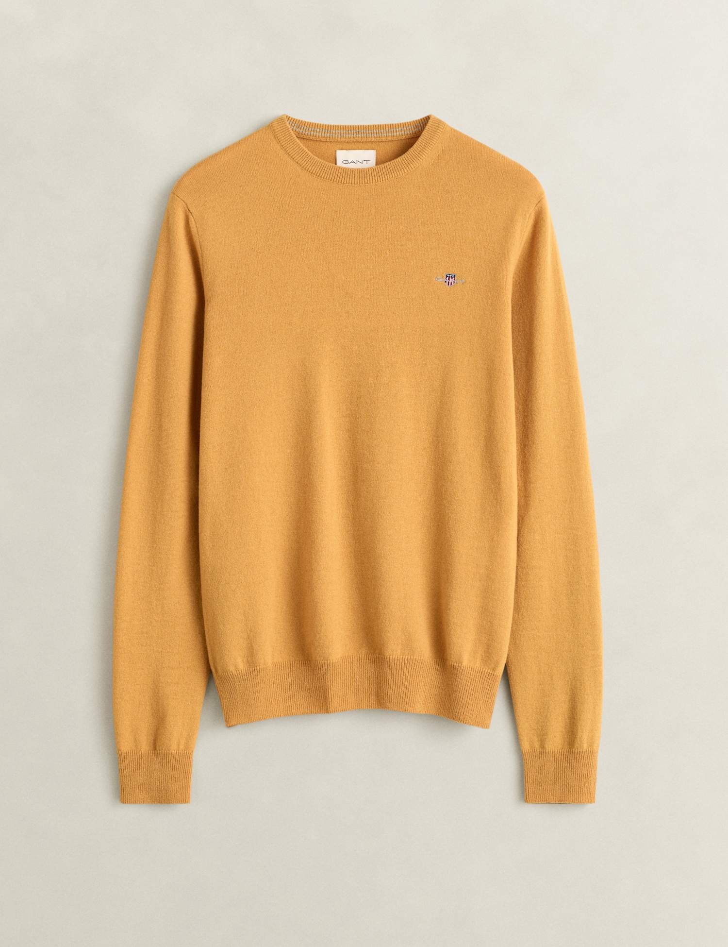 GANT Pure Lambswool Crew Neck Jumper Yellow