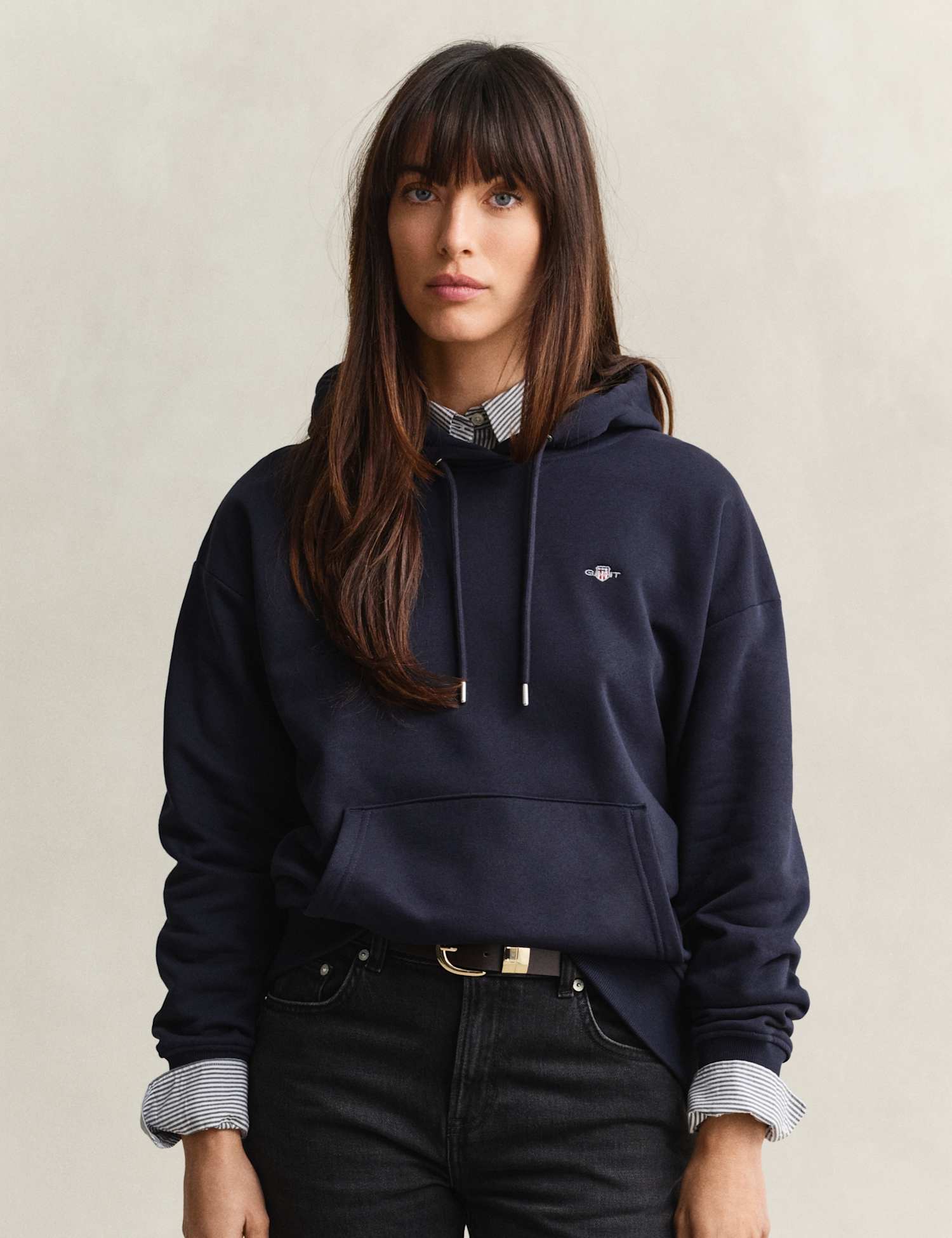 GANT Cotton Rich Hoodie Navy