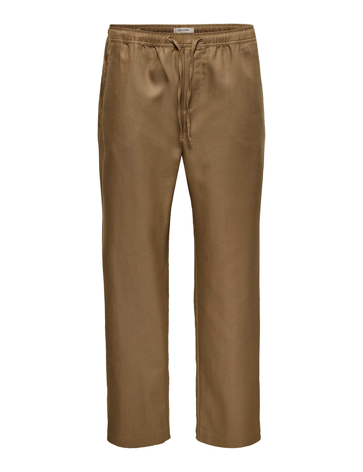 ONLY & SONS Loose Fit Twill Trousers Brown
