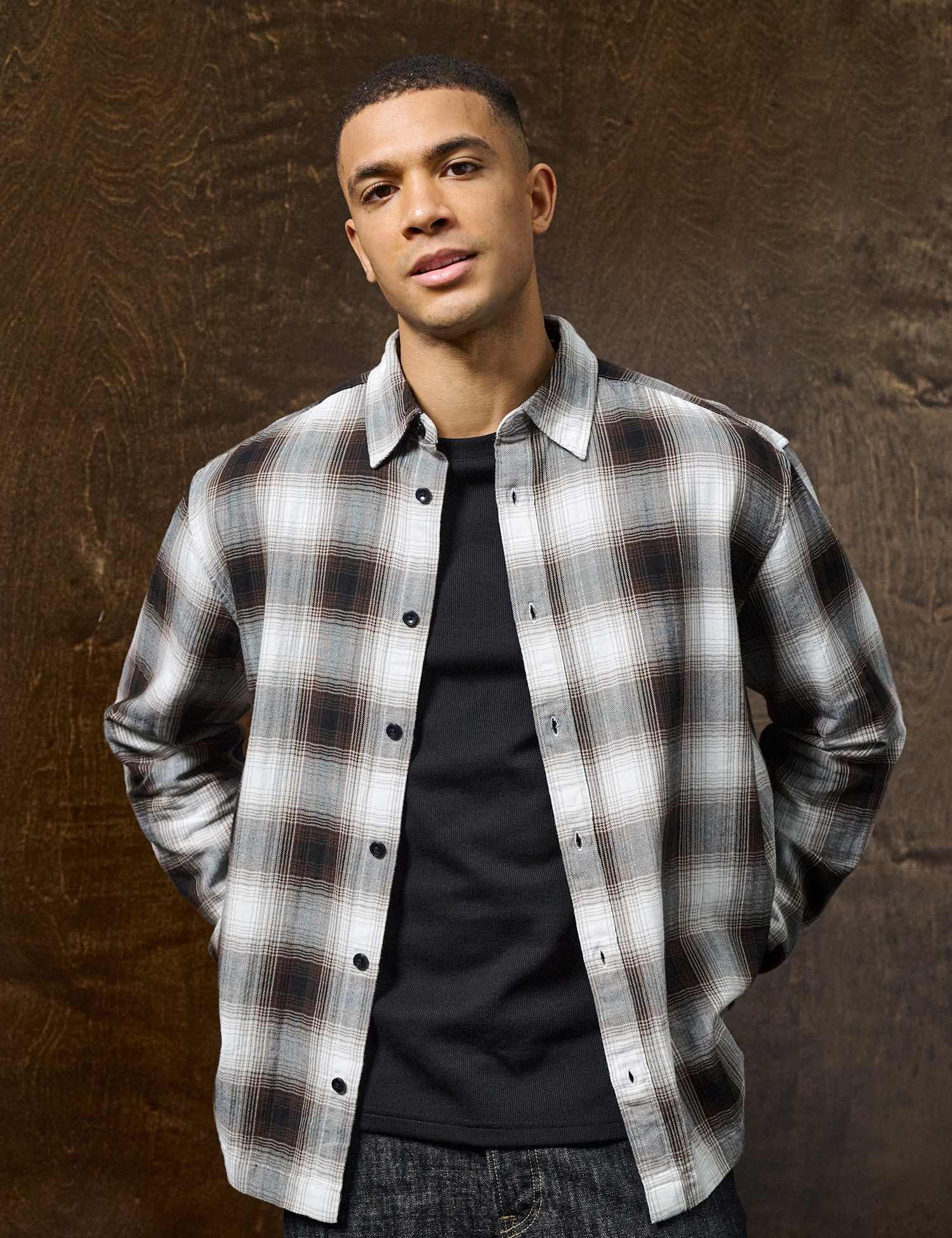 ONLY & SONS Regular Fit Pure Cotton Checked Shirt Brown Mix