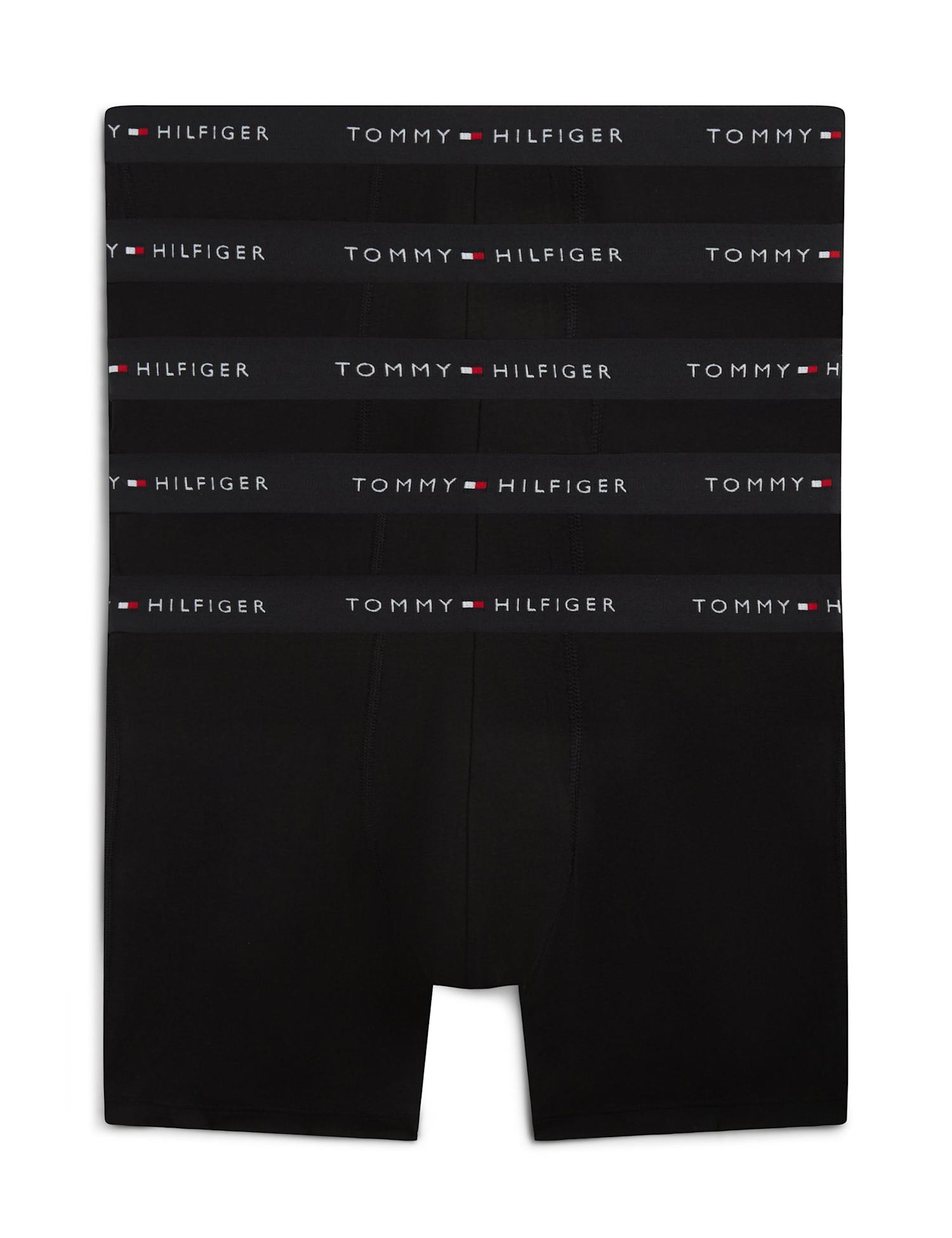 Tommy Hilfiger 5 Pack Signature Cotton Rich Boxer Briefs Black