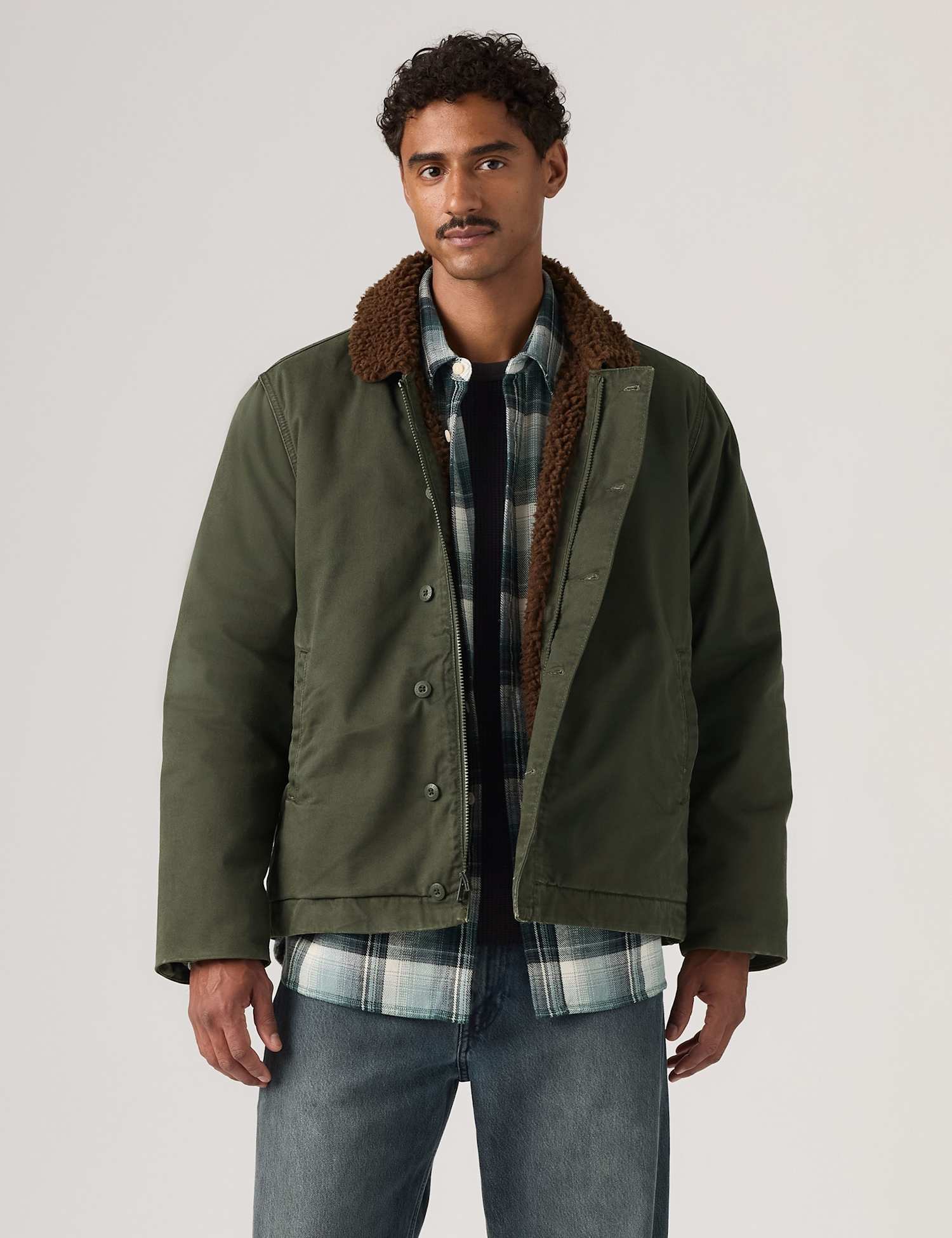 Levi's Regular Fit Pure Cotton Utility Jacket Khaki Mix