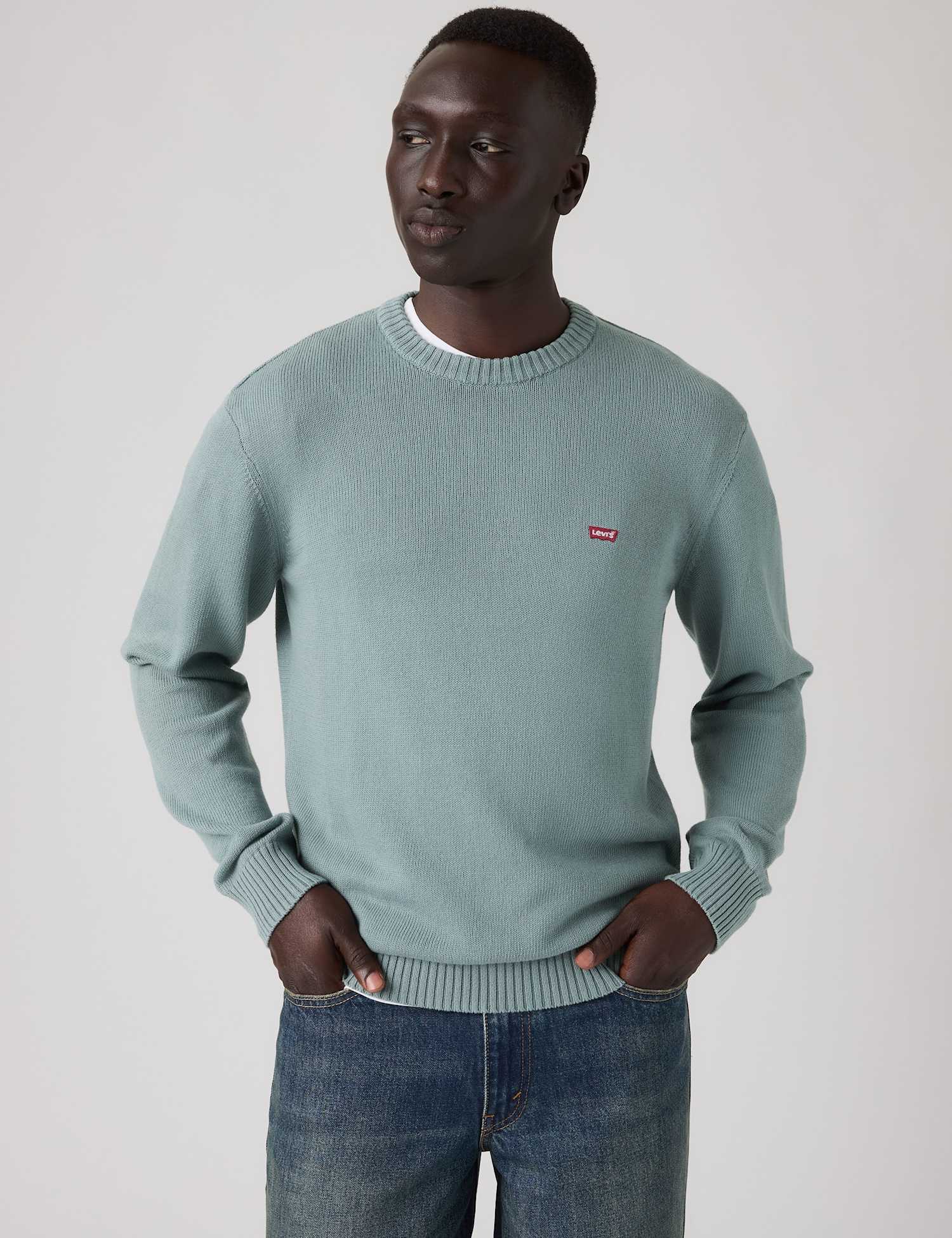 Levi's Pure Cotton Crew Neck Jumper Light Grey