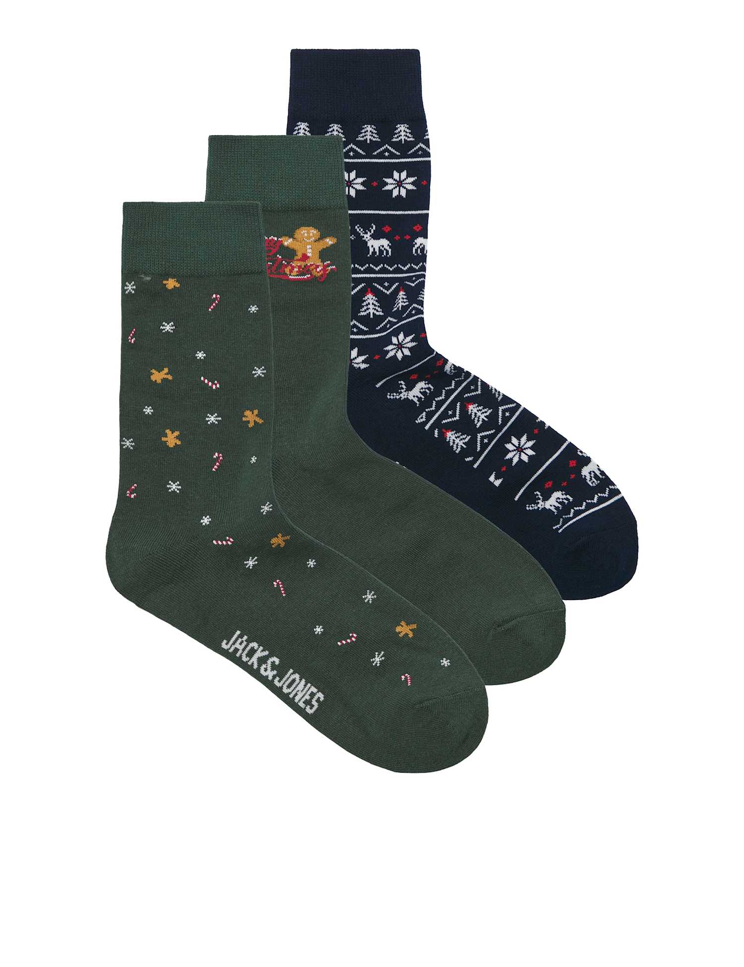 JACK & JONES Christmas Cotton Rich Socks Navy